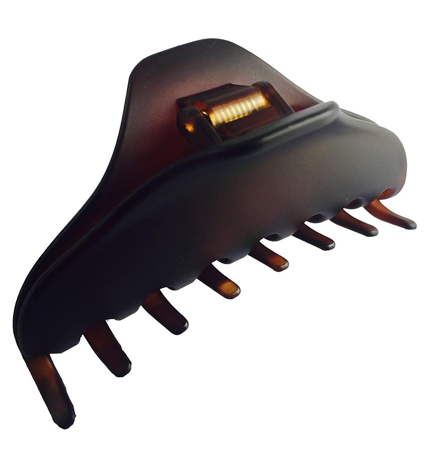 Parcelona French Thin Boss Medium Dark Brown Shell Matte Hair Claw Clip - 3.5 Inches - Buy Online on GoSupps.com