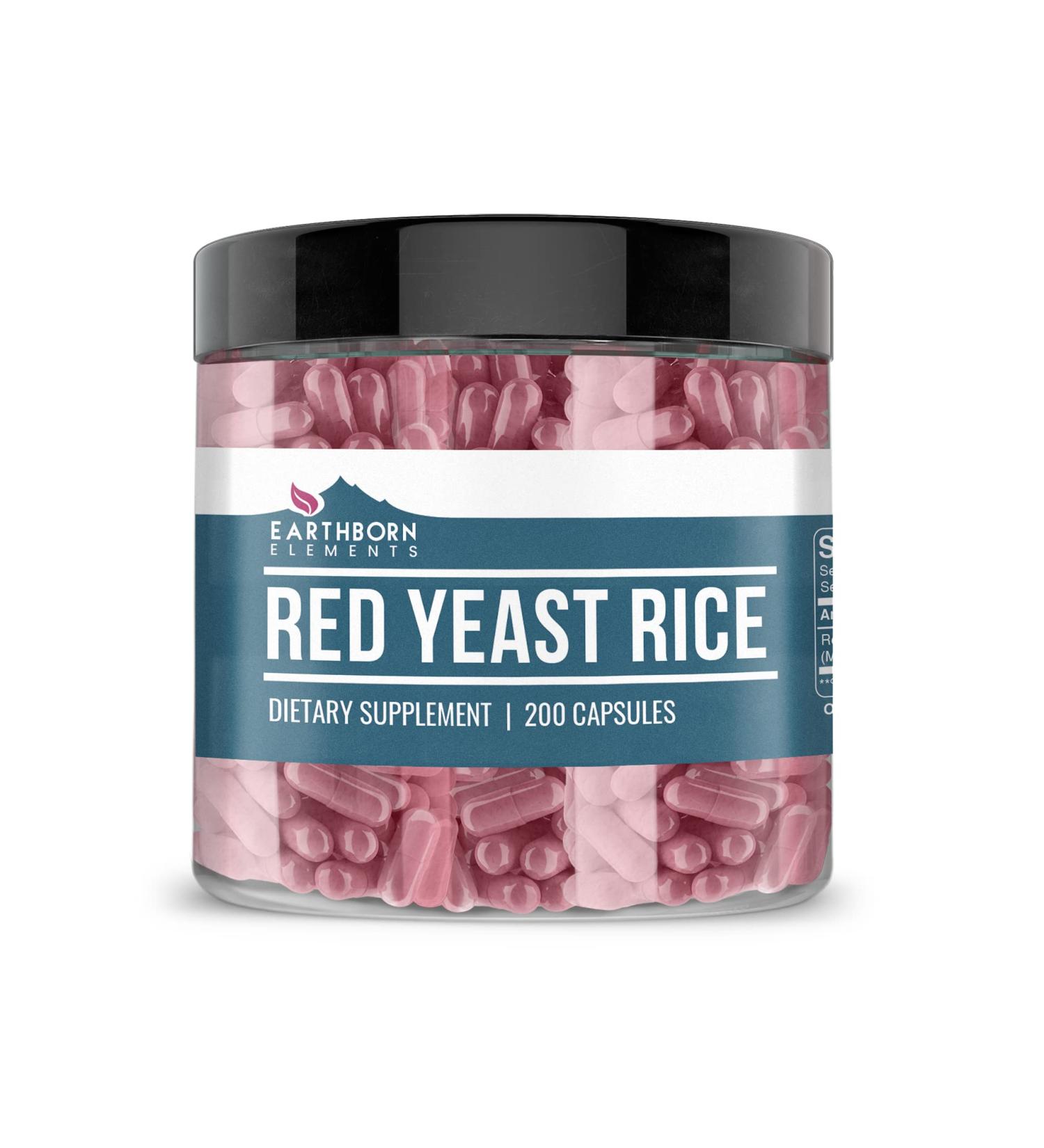 Earthborn Elements Red Yeast Rice 200 Capsules - Pure & Undiluted - No Additives - 200 Count - Buy Online on GoSupps.com