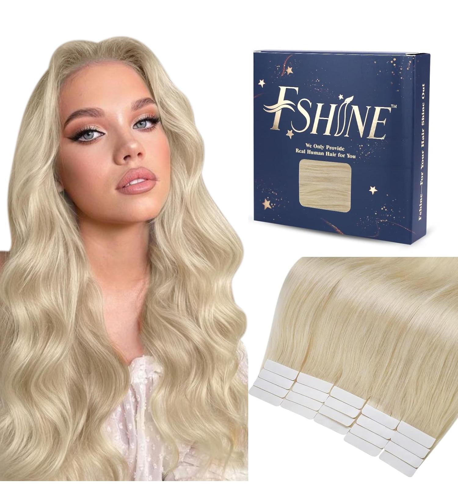 Buy FSHINE Tape In Extensions - Real Hair 60 Platinblond 40cm Invisible 50g #60 - International Shipping Available - Buy Online on GoSupps.com