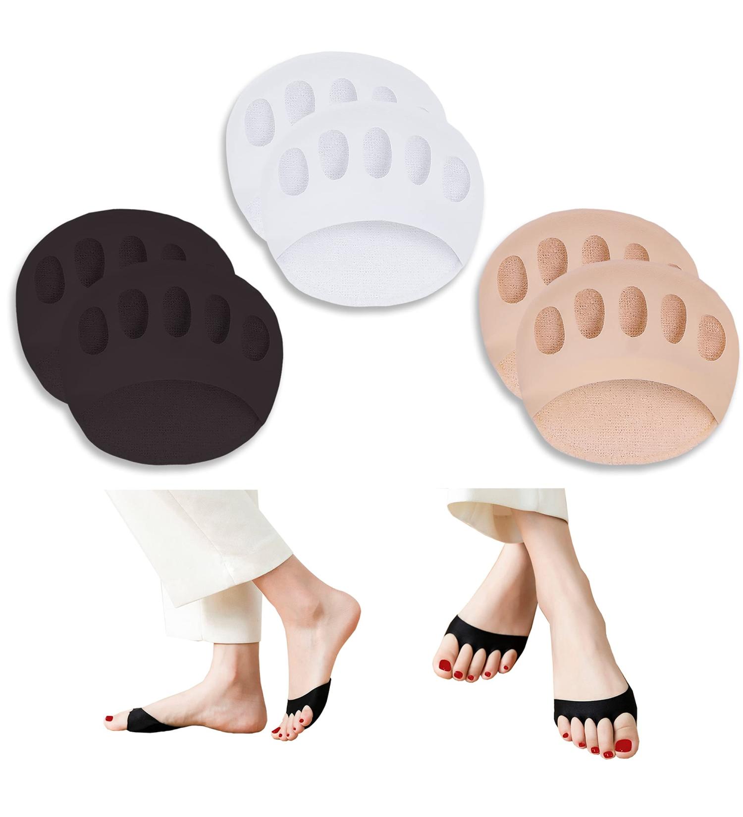 Metatarsal Foot Pads (3 Pairs) - Reusable Ball of Foot Cushions for Women - Pain Relief Forefoot Pads - Honeycomb Fabric - Buy Online on GoSupps.com