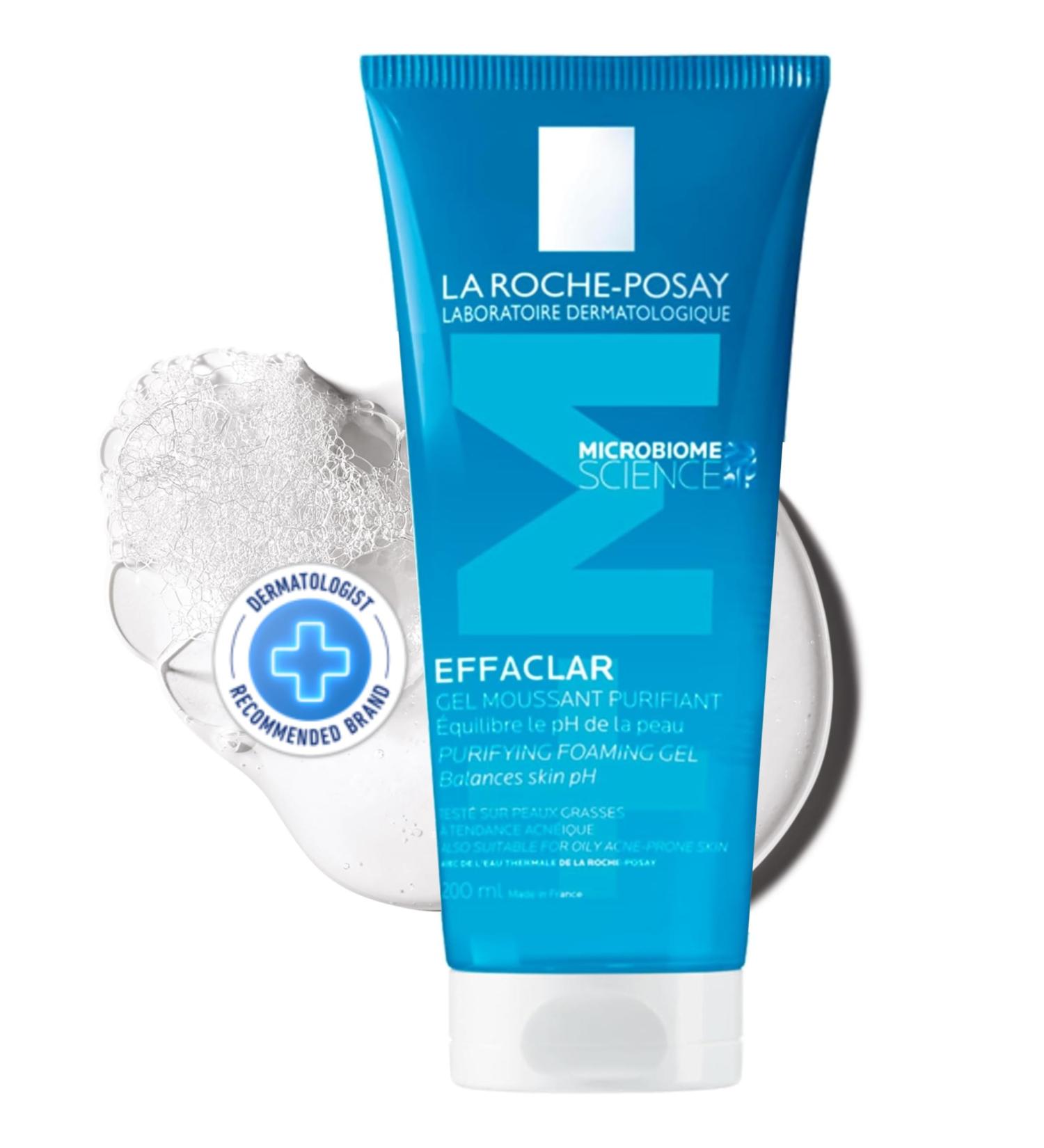 La Roche-Posay Face Wash Gel Cleanser Effaclar Gentle Purifying Foaming Gel for Oily and Sensitive Acne-Prone Skin. Alcohol-free Soap-Free Paraben-free Non-Comedogenic. 200mL - Buy Online on GoSupps.com