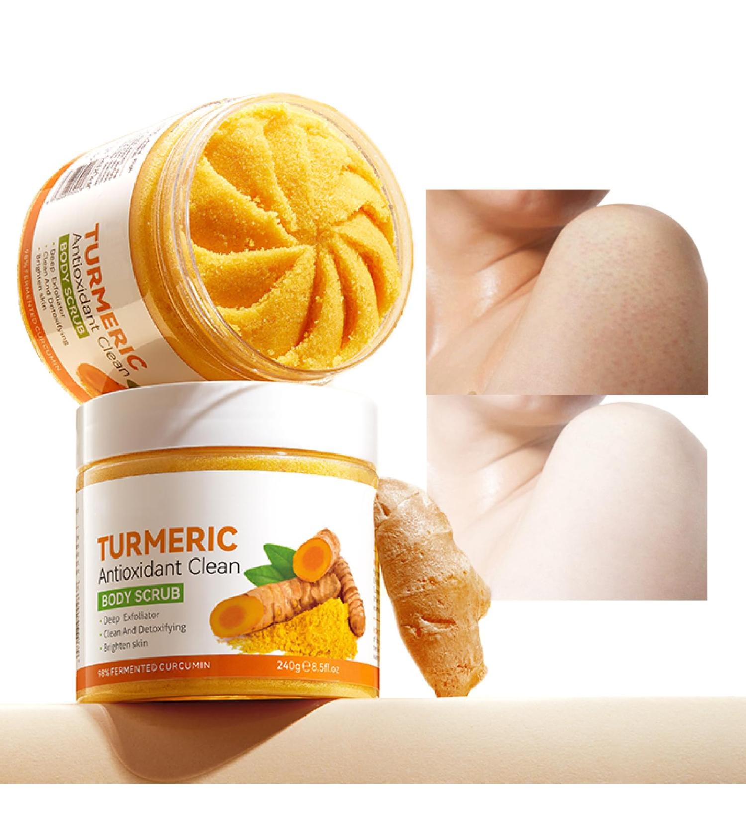 Turmeric Body Scrub-Revitalize And Glow With Turmeric Body Scrub - Exfoliate Cleanse And Rejuvenate Your Skin For A Smoother Radiant Complexion!-Body Exfoliator Scrub-Body Scrub - Buy Online on GoSupps.com