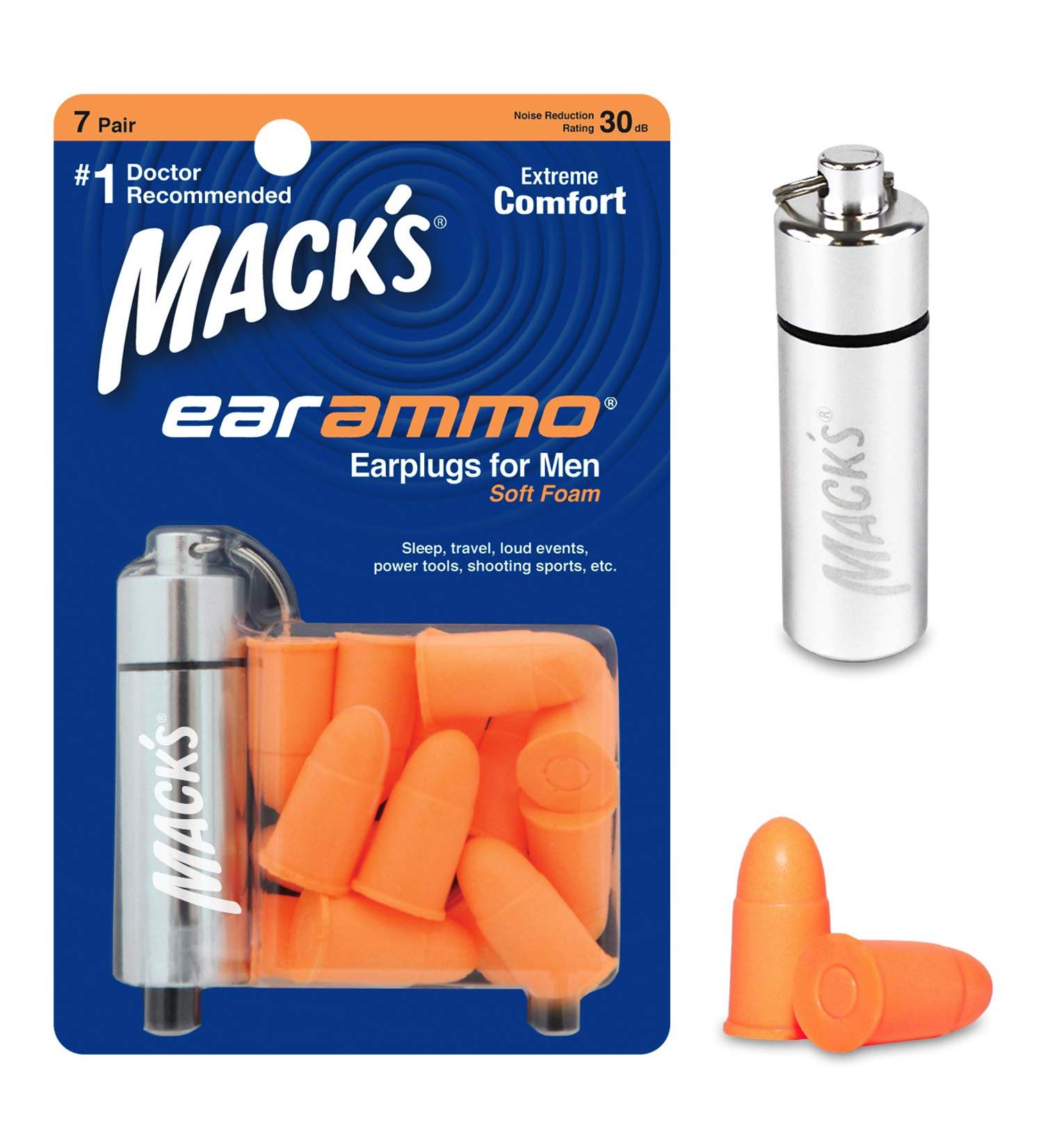 Macks Ear Ammo Foam Earplugs - 7 Pairs & Aluminum Tin for Ultimate Noise Reduction | Buy Internationally - Buy Online on GoSupps.com