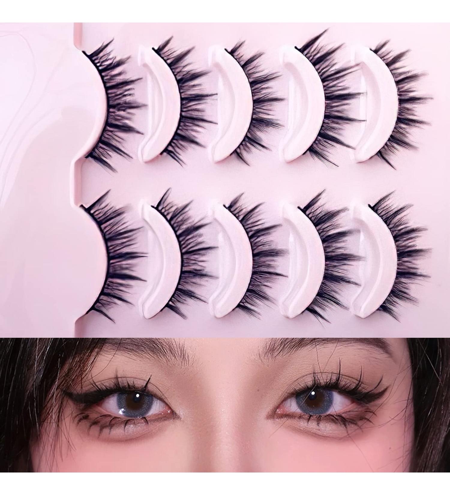 5 Pairs Natural False Eyelashes 3D Artificial False Eyelashes Natural Look Individual Fake Eyelashes Self-adhesive Reusable Eyelashes 15mm Fake Lashes Eyelashes Waterproof Faux Cils Extension Effect (Black) - Buy Online on GoSupps.com
