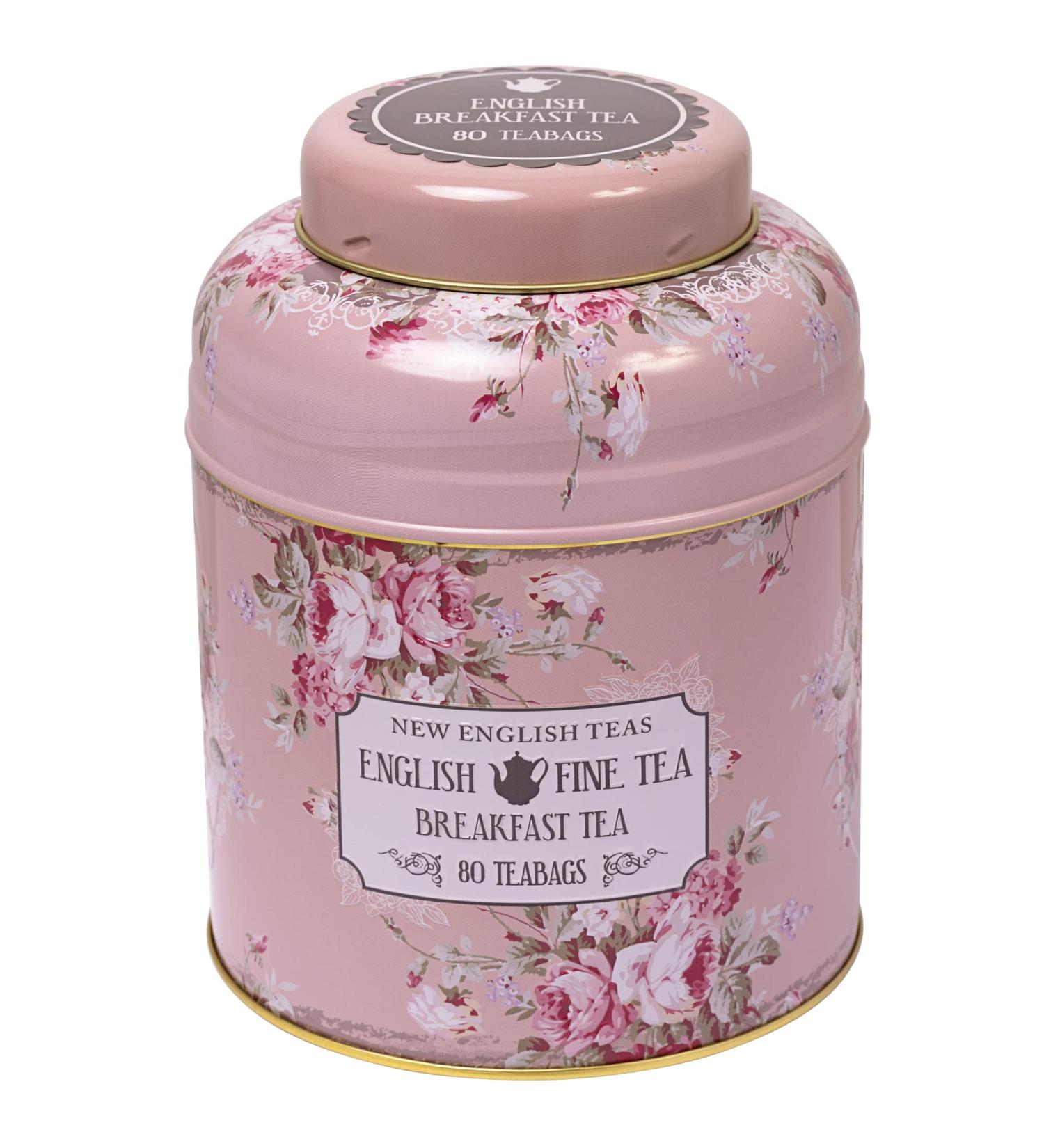 New English Teas Vintage Floral Tea Caddy with 80 English Breakfast Teabags - Buy Online on GoSupps.com