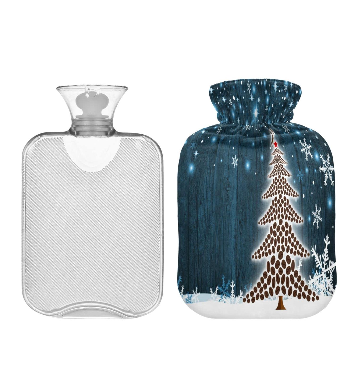 KCL Deci 2L Hot Water Bottle with Cover - Christmas Tree & Coffee Beans Design for Foot Warmer Pain Relief Hot & Cold Therapy & Cramps - Buy Online on GoSupps.com