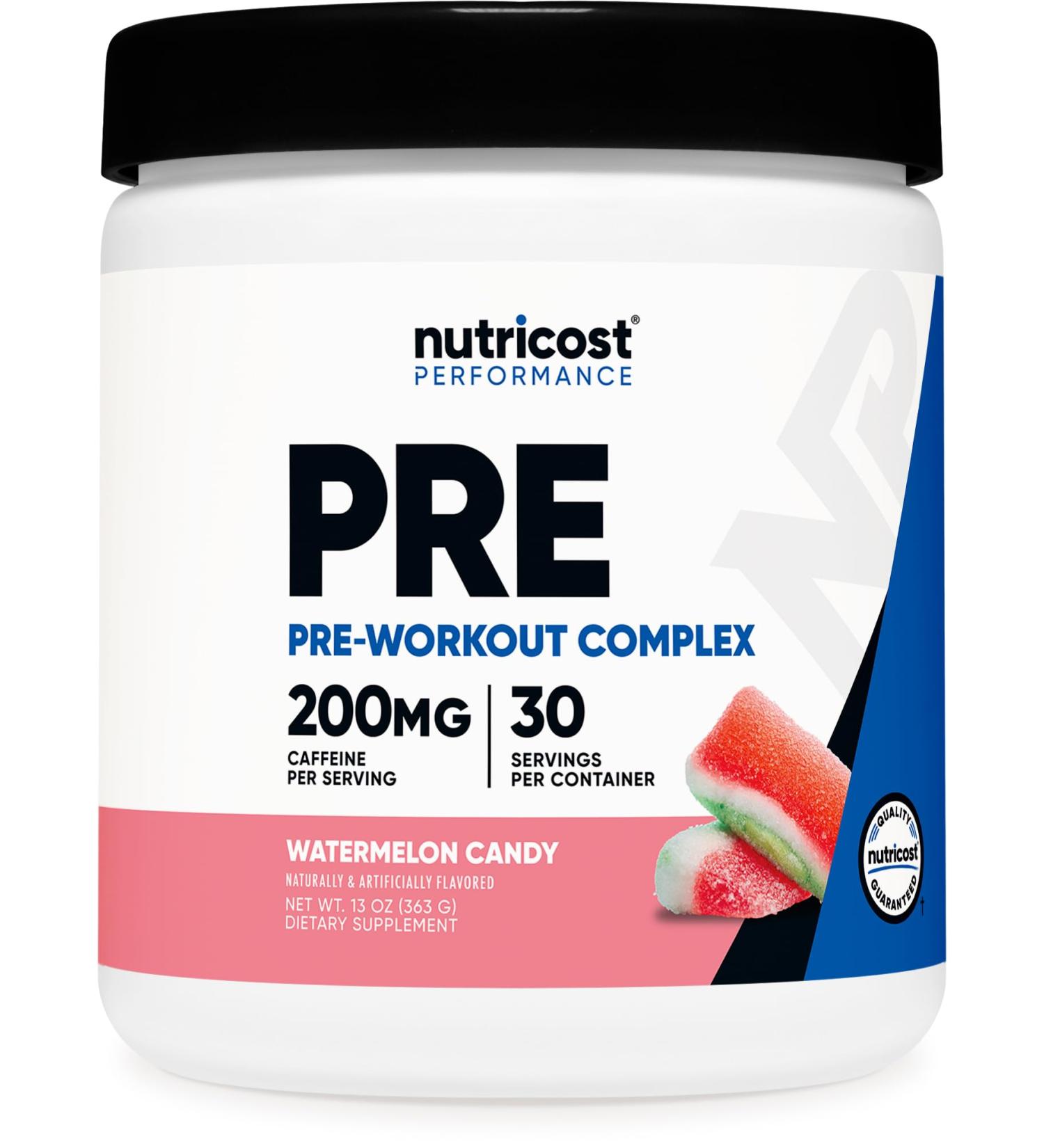 Nutricost Pre-Workout Powder (Watermelon Candy) 30 Servings - GMO-Free, Gluten-Free, Vegetarian Watermelon Candy 30 Servings (Pack of 1) - Buy Online on GoSupps.com