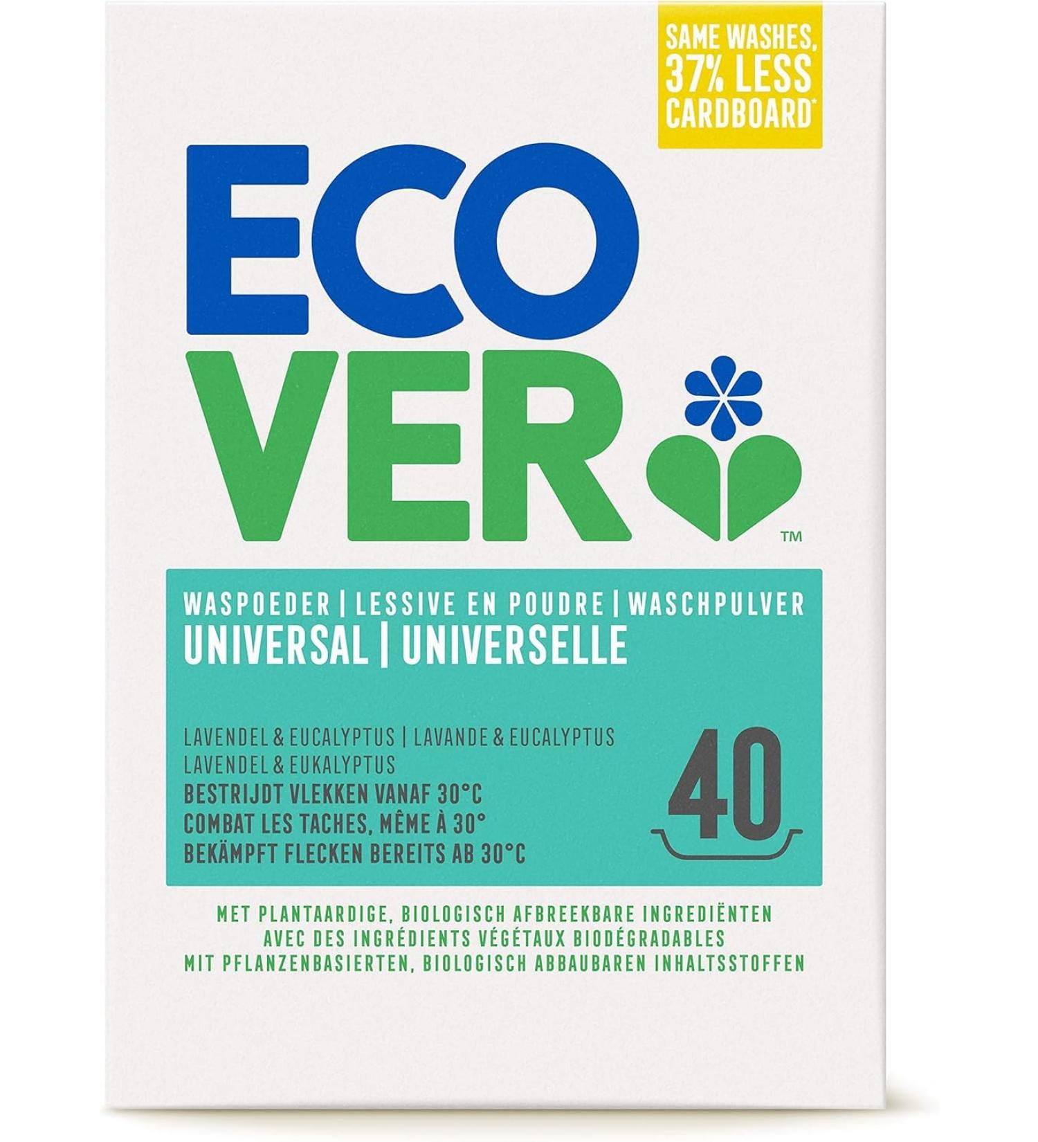Ecover Universal Powder Laundry Detergent Detergent with Botanical Extracts Effective at Low Temperature Lavender and Euca Scent - Buy Online on GoSupps.com