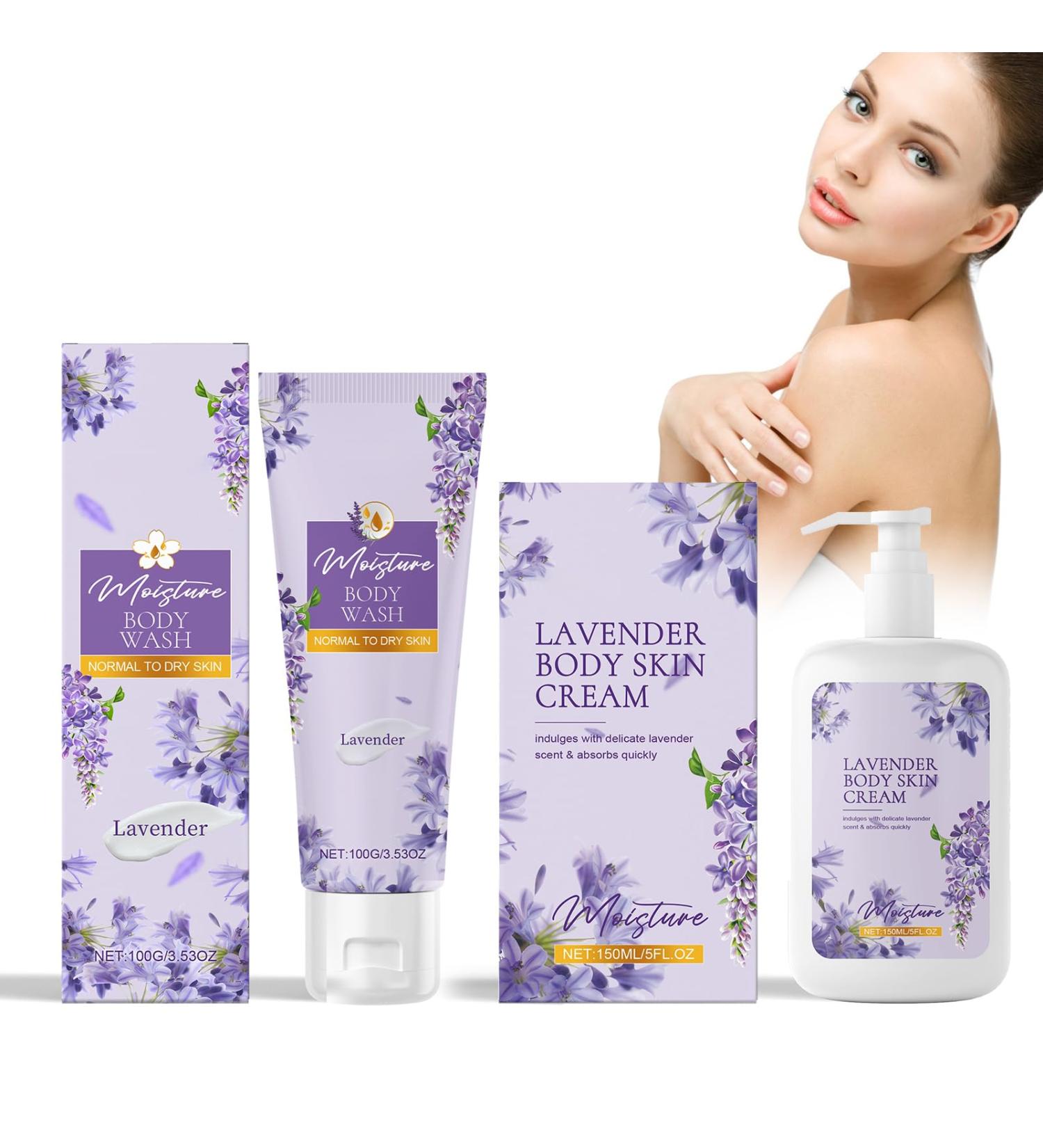  Nurvidis Lavender and lavender shower gel and body lotion relaxing lavender shower gel moisturizing body lotion gentle and hydrating for the skin - Buy Online on GoSupps.com