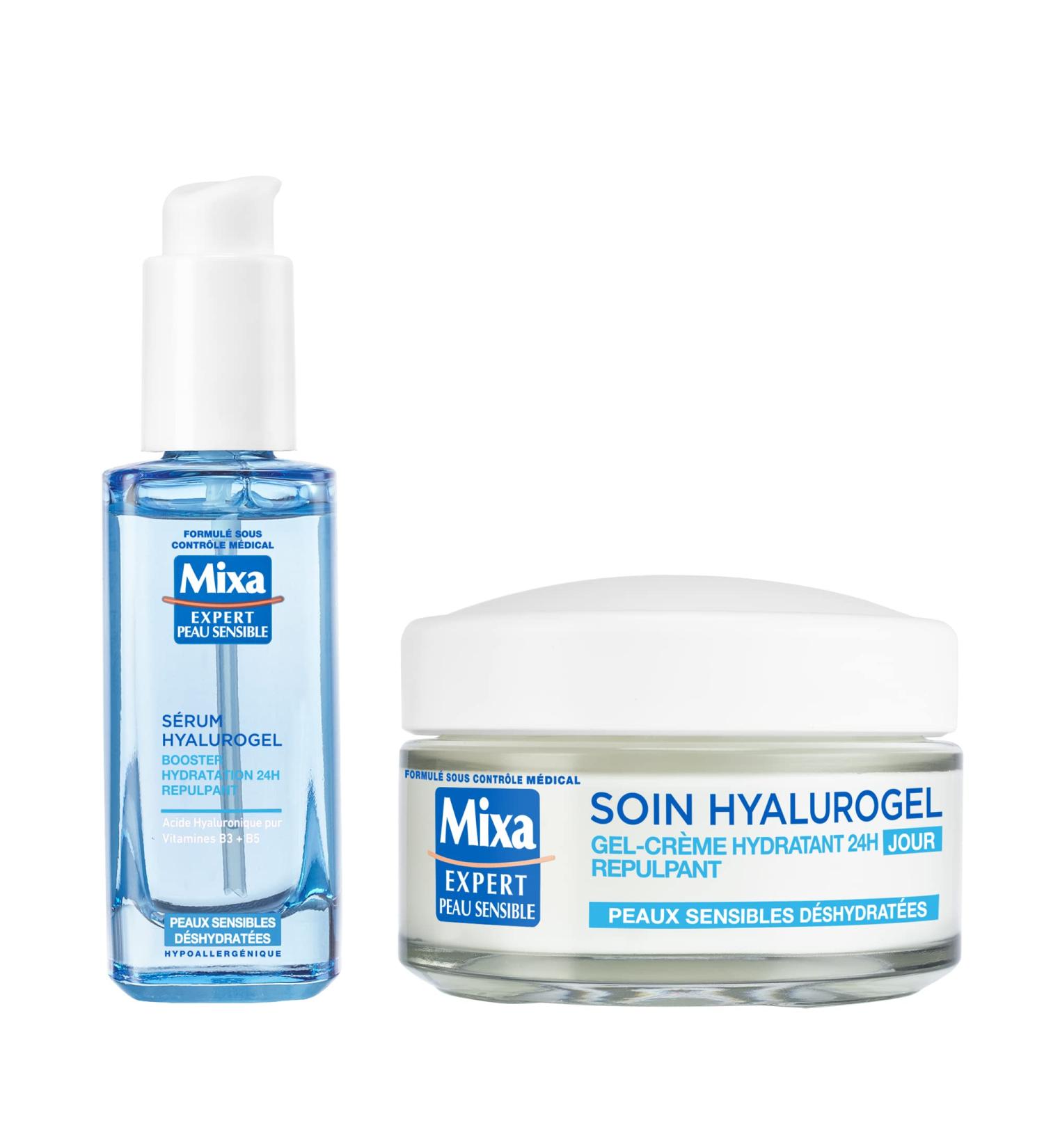  Mixa Mixa Expert Sensitive Skin - Routine Hyalurogel - 24-Hour Plumping Hydration Booster - Pure Hyaluronic Acid Vitamins B3 and B5 Serum + Treatment - Buy Online on GoSupps.com