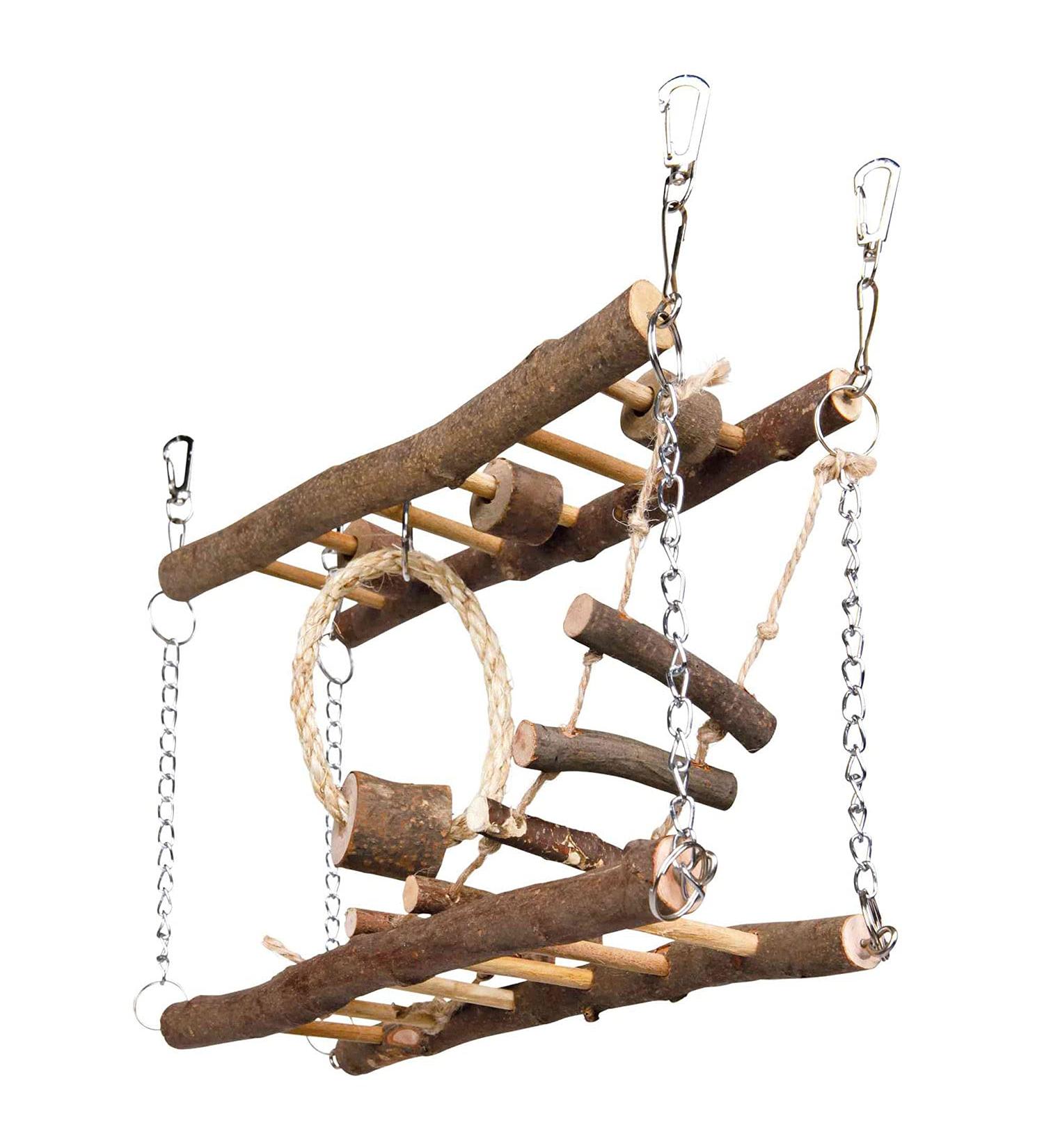Trixie 61650 Natural Living Hanging Bridge for Pets - 27x17x7 cm Wood Color | Best International Shipping - Buy Online on GoSupps.com