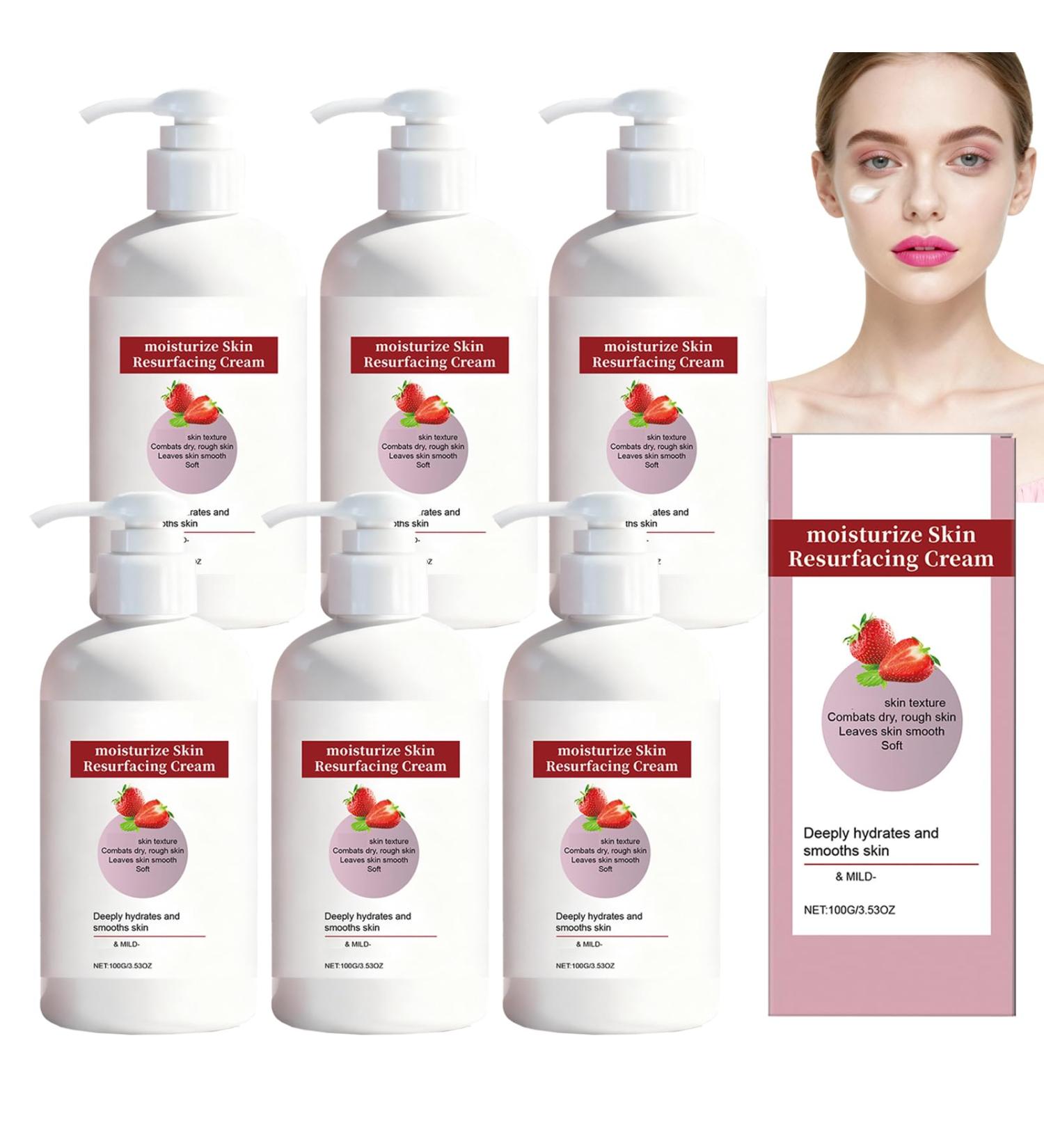 WRANBAO Strawberry skin renewal cream hydrates and cares for dry or rough skin strawberry facial cream intensive moisture care for face and neck 100 g 6 pieces 6 pieces - Buy Online on GoSupps.com