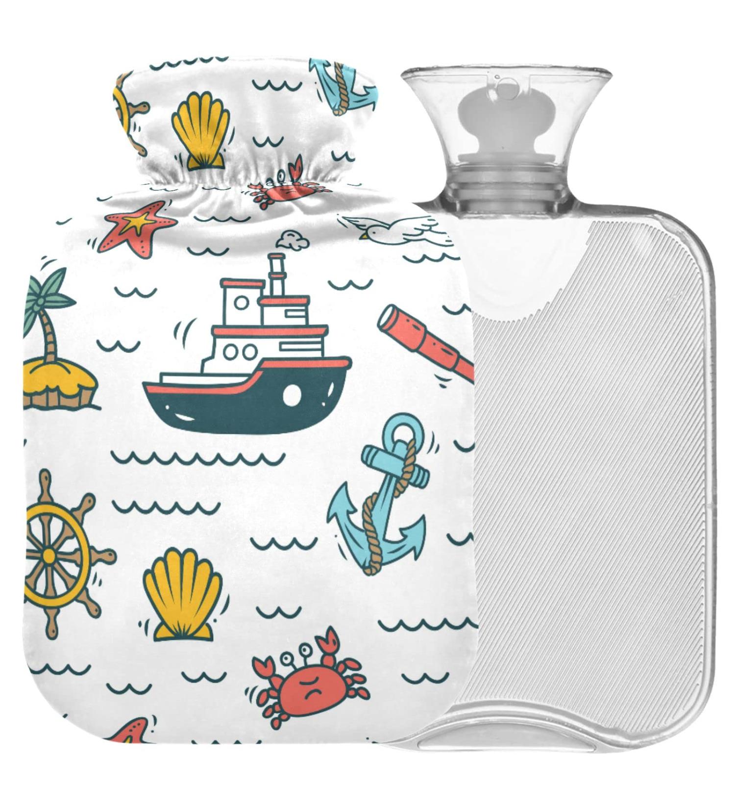 NAANLE Cartoon Boot Crab Hot Water Bottle - 1L Transparent Design for Hand & Foot Heat Relief | Warm Steady Bed Comfort & Therapy - Buy Online on GoSupps.com