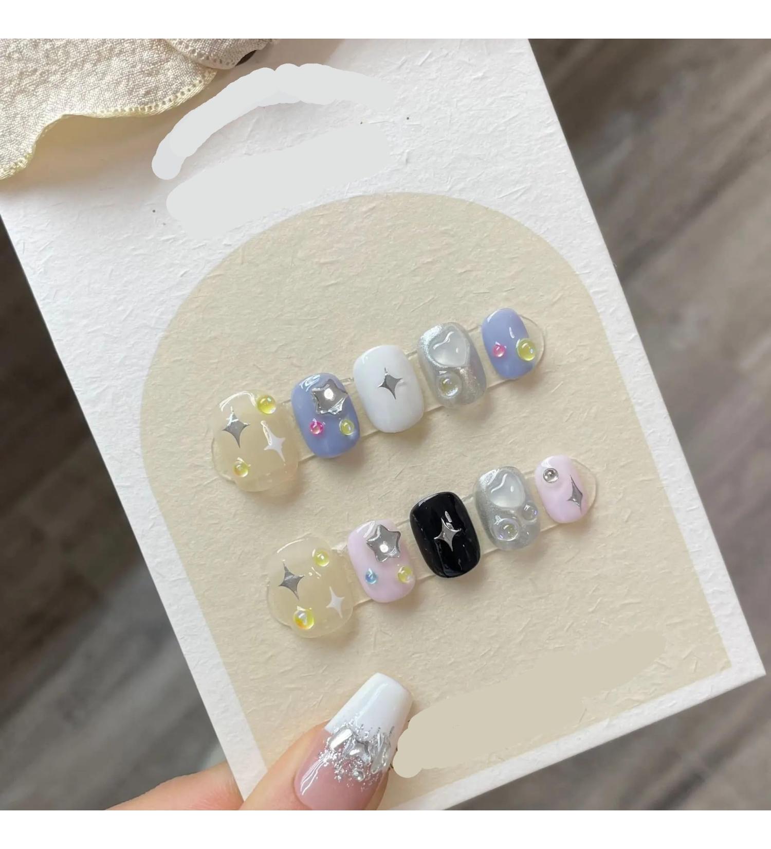 Detachable Handmade false nails with design dopamine bubble love girl press on Nail enhancement false nails (Color : 11 Size : L) - Buy Online on GoSupps.com