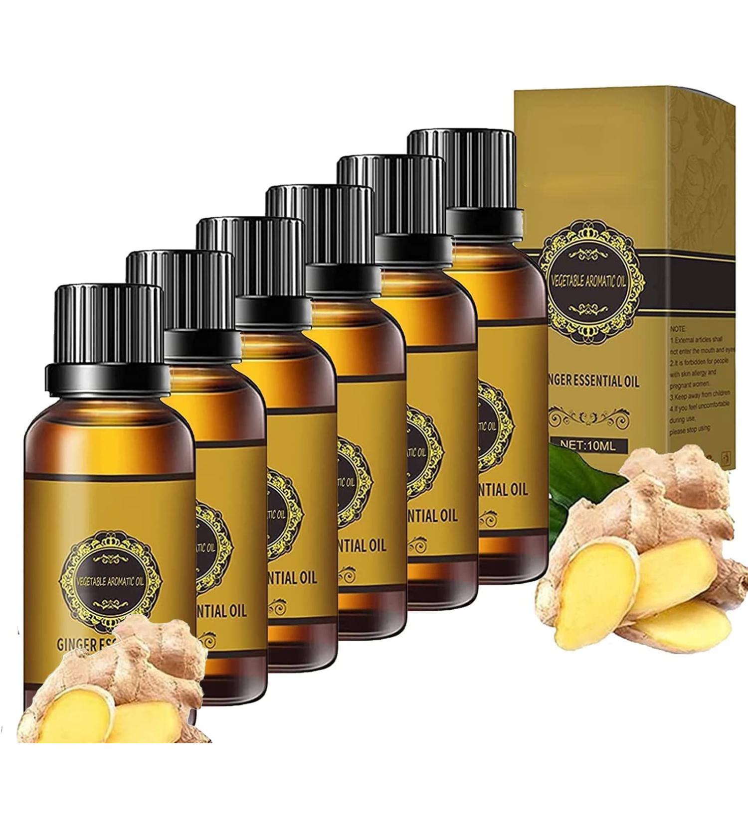 6Bottle Natural Ginger Oil - Herbal Essential Oil for Belly Drainage & Relaxing Massage - International Shipping Available - Buy Online on GoSupps.com