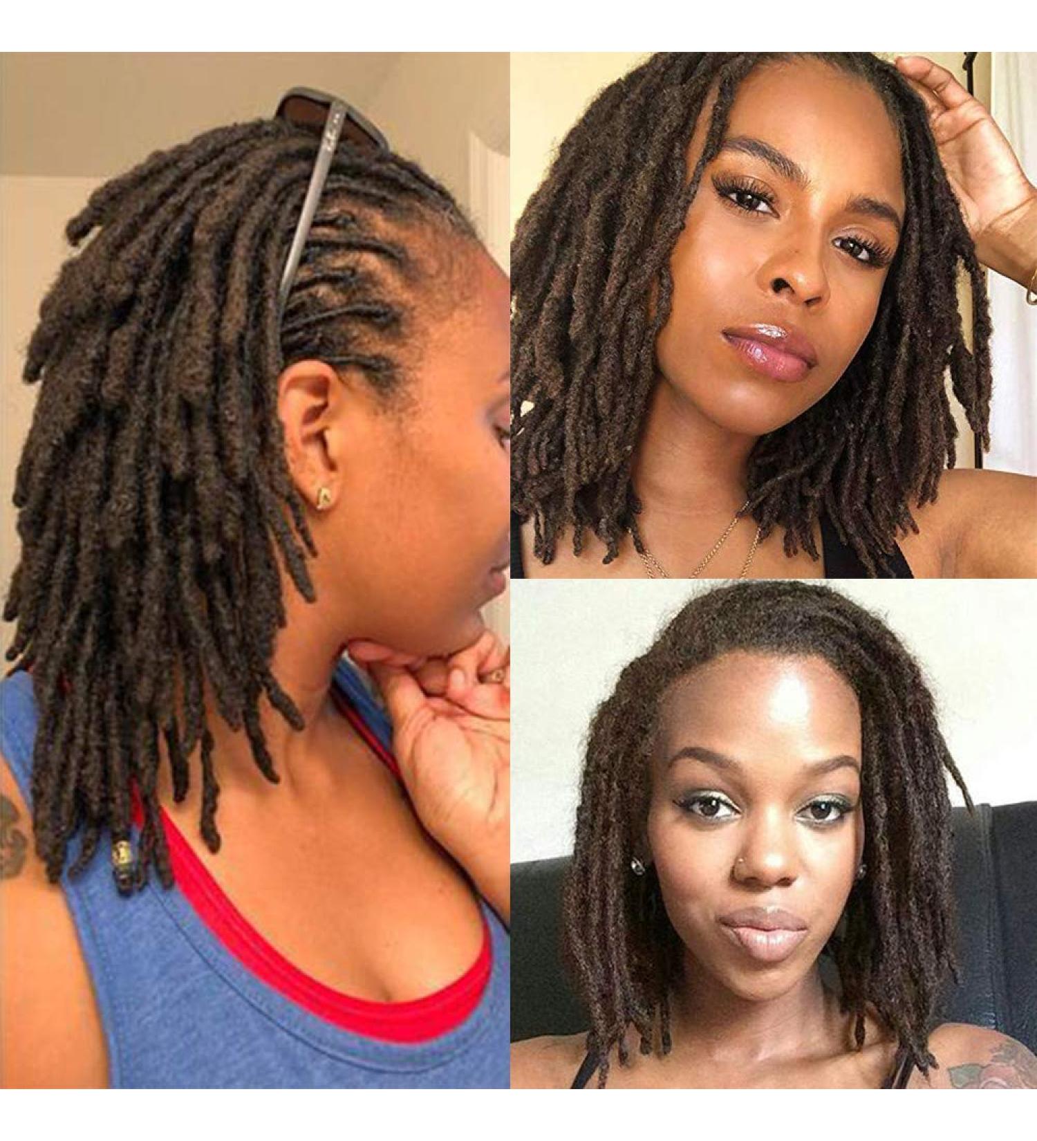 Real Hair Dreadlock Extensions - 20 Strands Handmade Crochet Locs (8 inch Dark Brown) - Buy Online on GoSupps.com