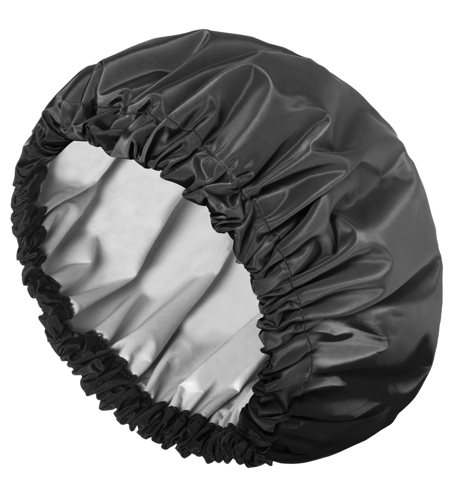 Aquior Reusable Waterproof Shower Cap for Women - Large Size for All Hair Lengths, Ideal for Girls Spa, Home, and Salon Use - Black - Buy Online on GoSupps.com