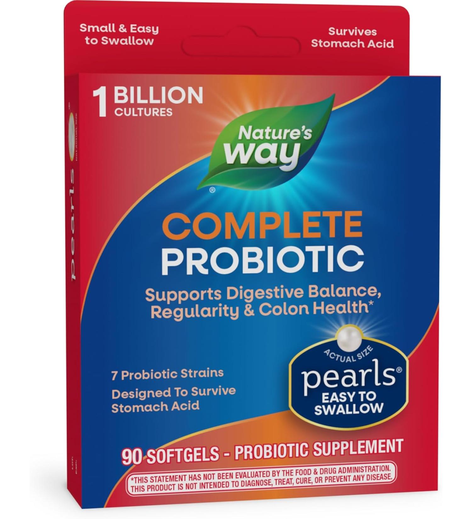 Nature's Way Probiotic Pearls Complete - 90 Softgels for Digestive Health - Buy Online on GoSupps.com
