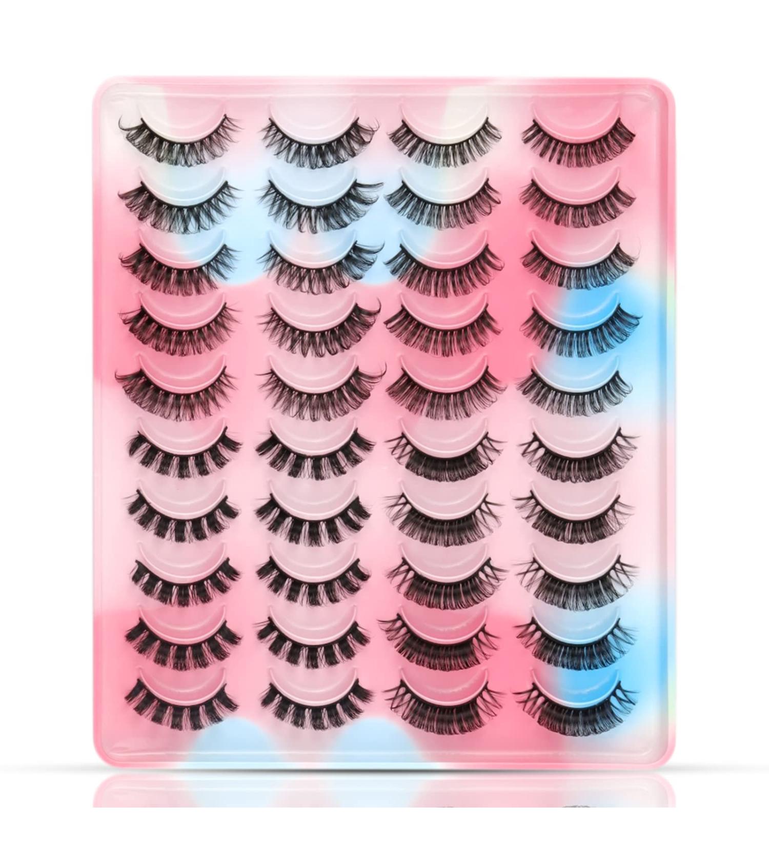 EMEDA 20 Pairs 3D Fluffy Russian D Curl Strip Lashes Multipack - 100% Handmade Faux Mink Lashes 15mm-18mm - Extensions-Like Look - Buy Online on GoSupps.com