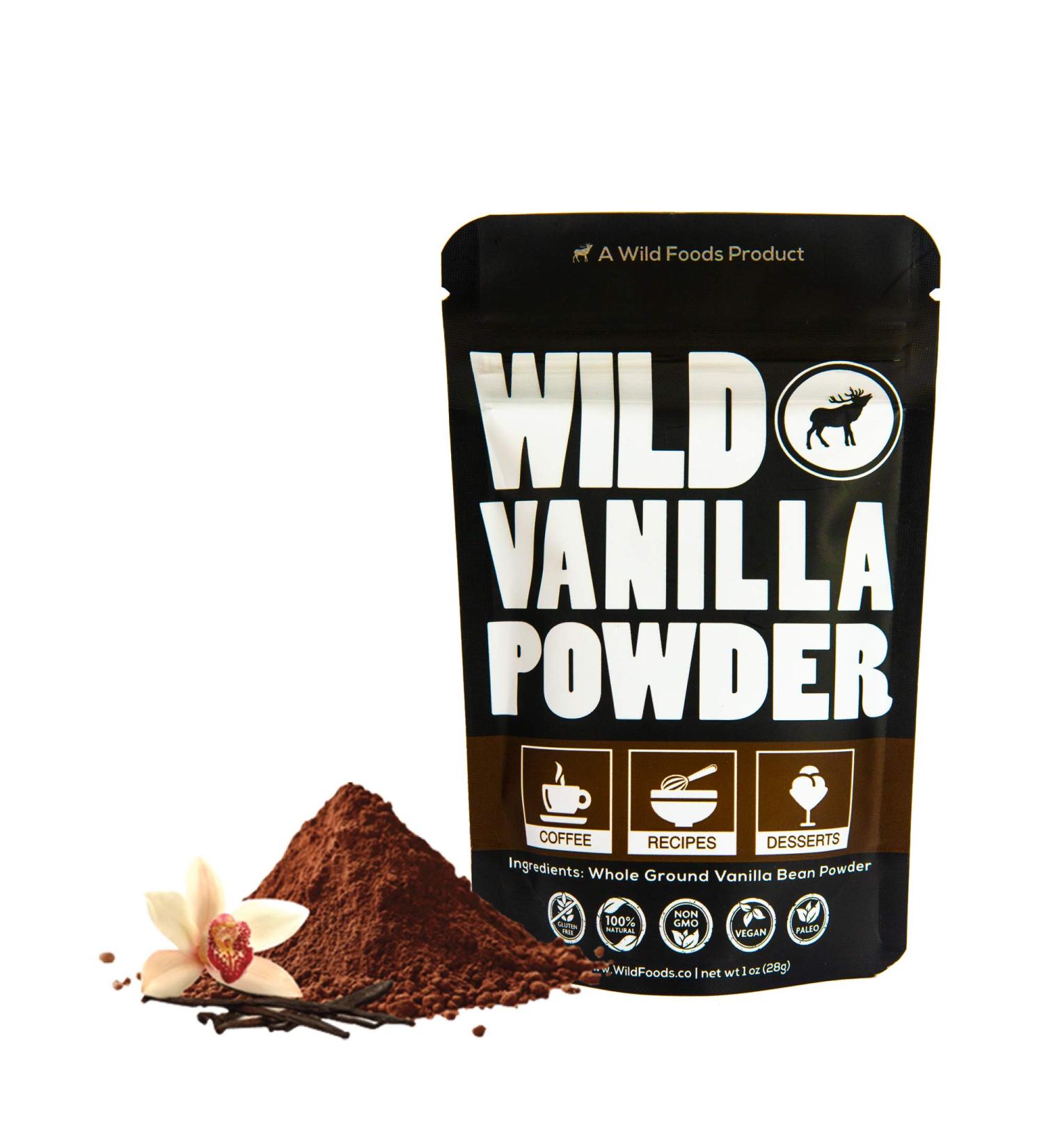Organic Madagascar Vanilla Bean Powder - 1oz | Pure All Natural Flavor for Baking, Cooking, Coffee & Smoothies - Gluten Free, Non-GMO Superfood - Buy Online on GoSupps.com