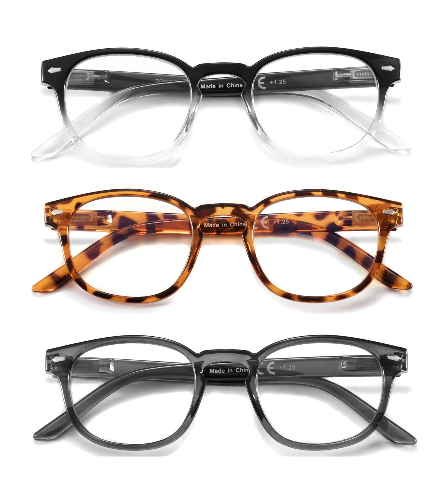 3 Pack Blue Light Blocking Reading Glasses with Spring Hinge - Anti Blue Ray Filter for Men and Women (Mix 3.5x) - Buy Online on GoSupps.com