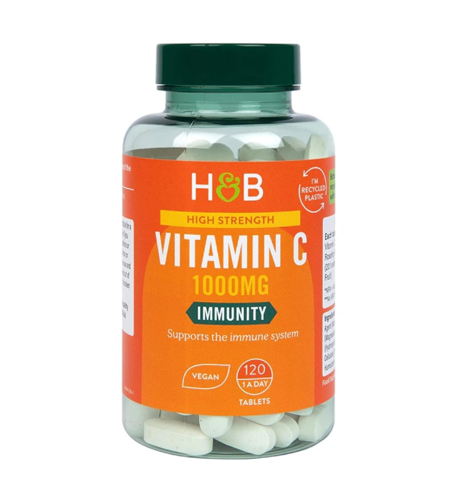 Holland & Barrett Vitamin C 1000mg 120 Tablets - Immune Support Supplement - Buy Online on GoSupps.com