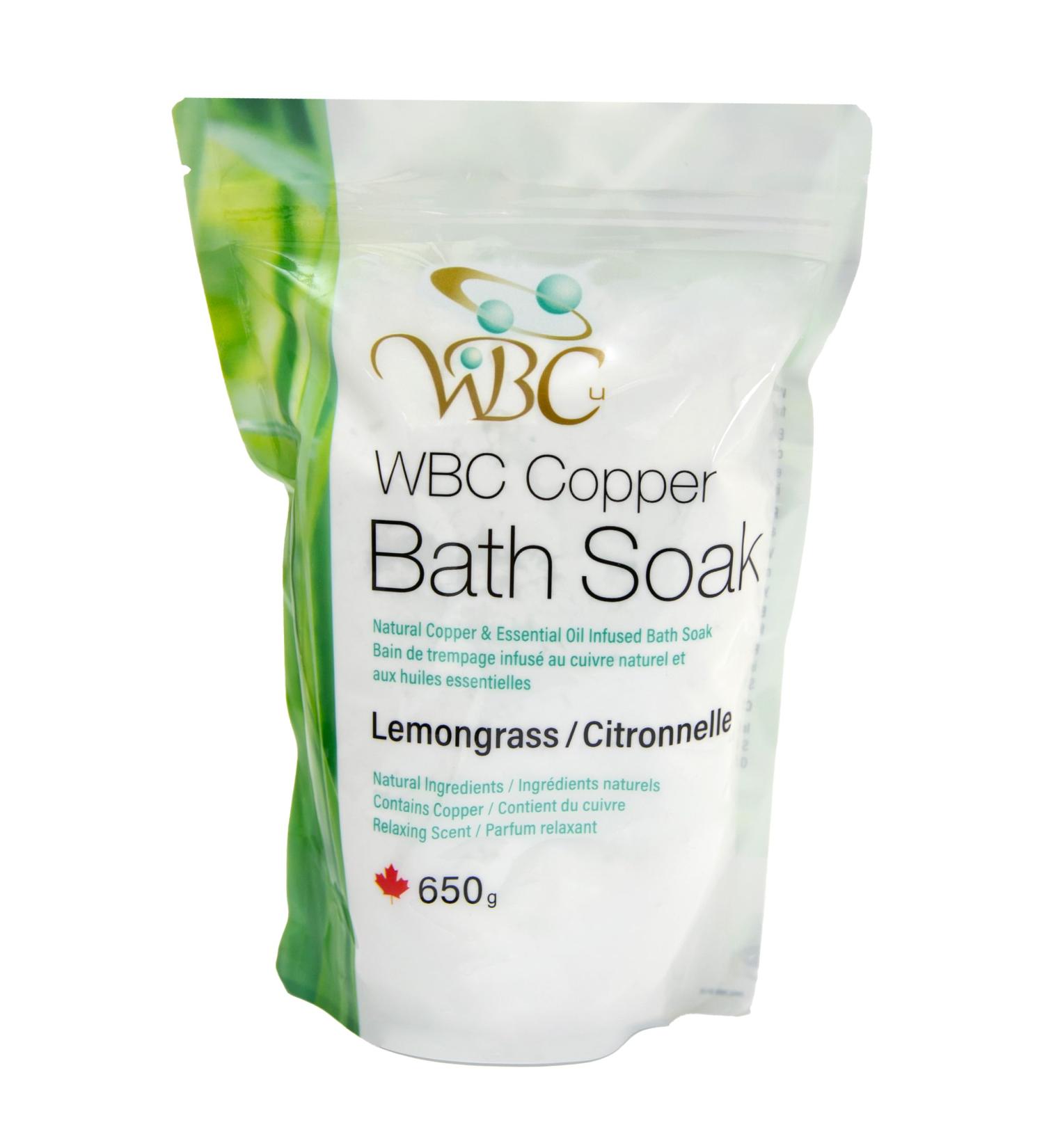 WBC Copper Bath Soak with Lemongrass essential oil For Bath Foot Sleep Aromatherapy & Relaxation Lemongrass Bath Soak - 650 grams - Buy Online on GoSupps.com