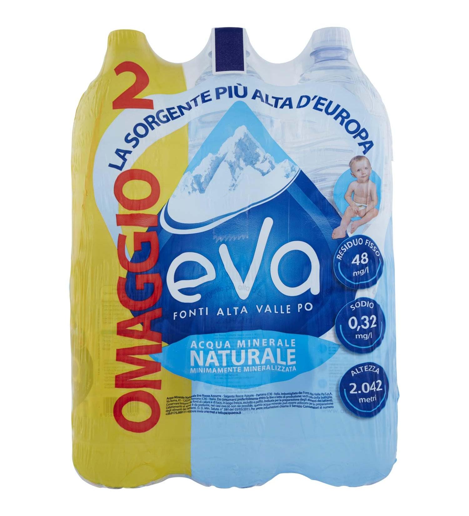 Eva Natural Water 1.5L (Pack of 6) - Buy Online on GoSupps.com