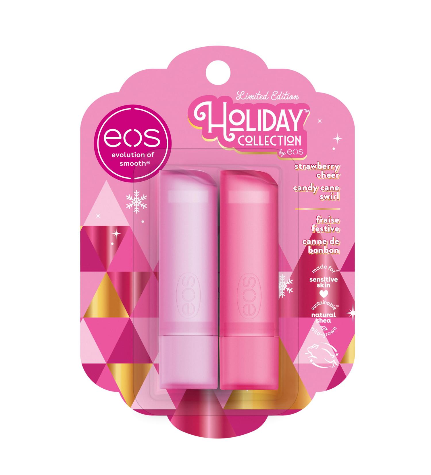 eos Holiday Lip Balm Gift- Strawberry Cheer & Candy Cane Swirl Stocking Stuffers All-Day Moisture Lip Care 0.14 oz 2-Pack Strawberry Cheer & Candy Cane Swirl 2 Count (Pack of 1) - Buy Online on GoSupps.com