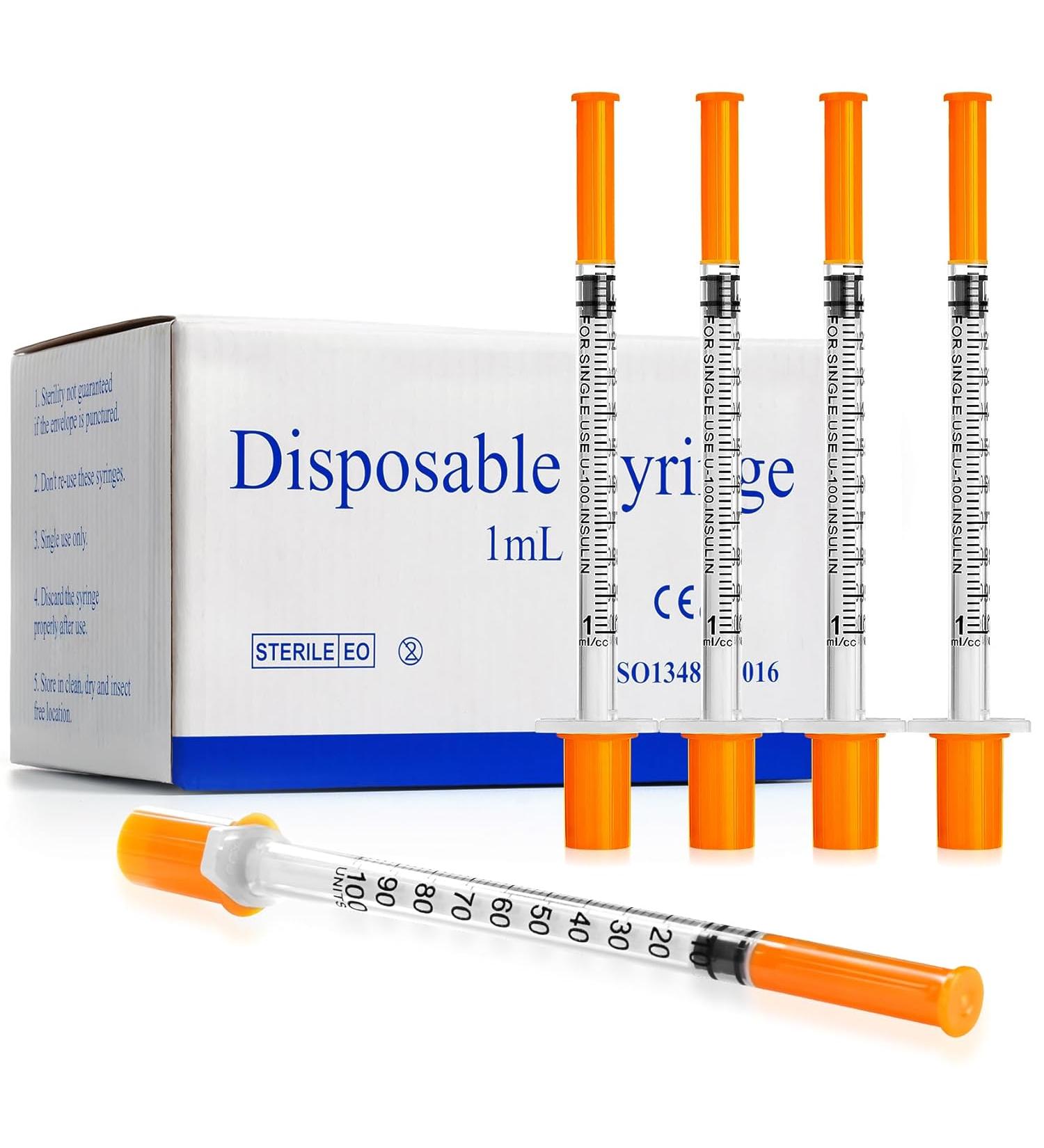 1ml 29 Gauge Syringes 1cc 1/2 Inch 13mm Lab Disposable Syringe for Refilling or Dispensing, Pack of 100 - Buy Online on GoSupps.com