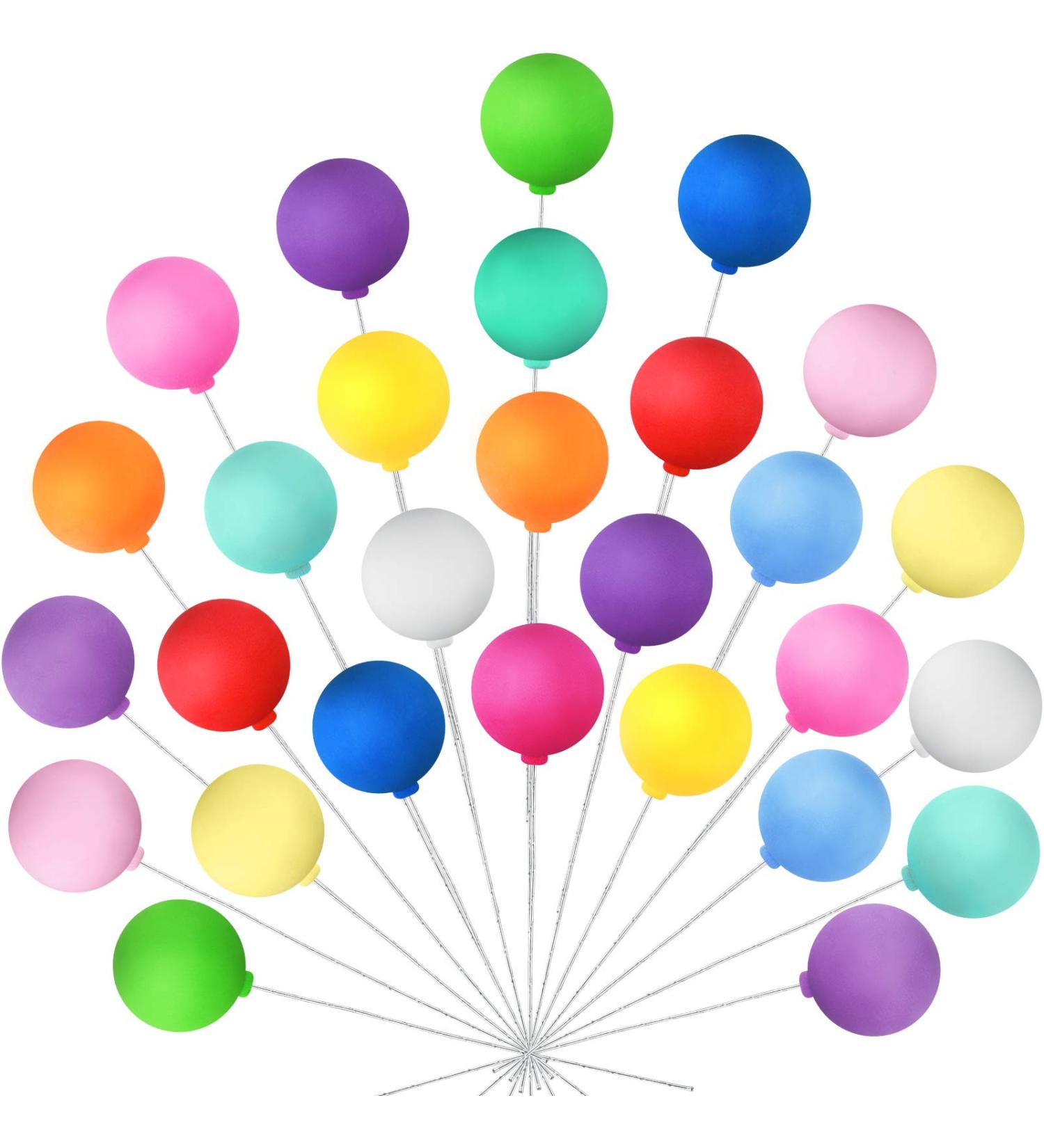 30 Mini Colorful Balloon Cake Toppers for Dollhouse Party Decor - Assorted Colors - Buy Online on GoSupps.com
