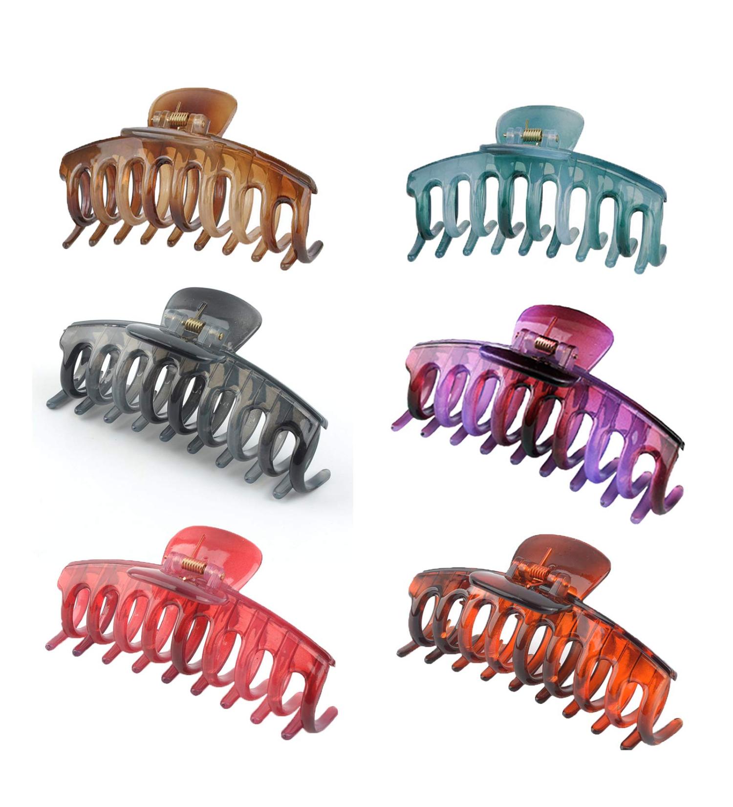 6 Pack Candy Color Hair Claw Clips 4 Inch - Non-Slip Large Clips for Women & Girls with Thick Hair - Fashion Headwear Accessory - Strong Hold - Buy Online on GoSupps.com