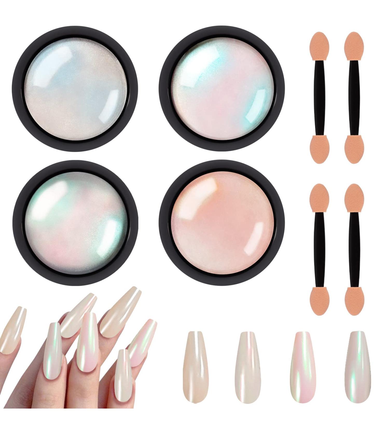 Chrome Nail Powder for Metallic Mirror Effect - Aurora Glitter Dust Kit for Nail Art - Violet Green Emerald - Buy Online on GoSupps.com