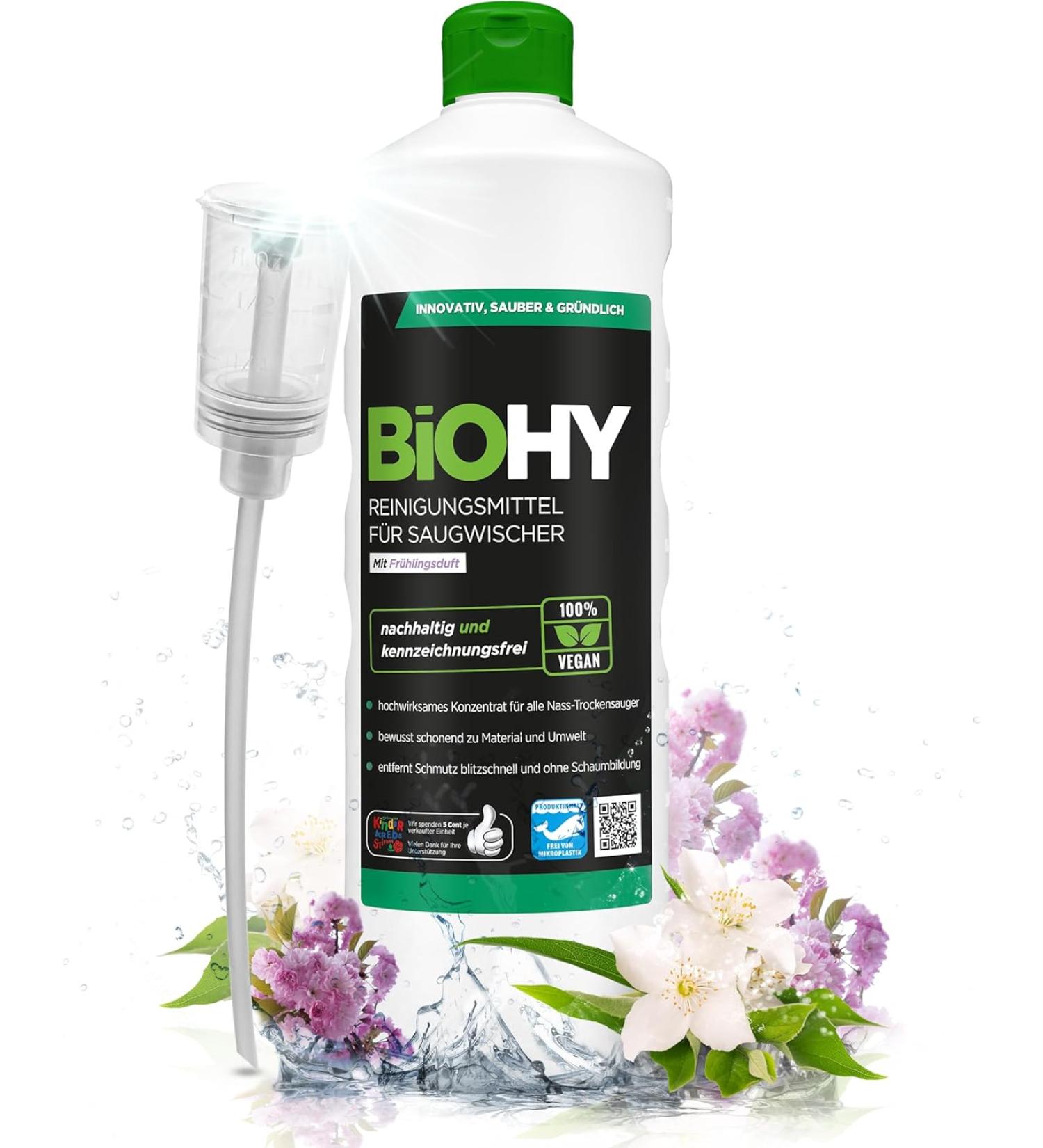 BiOHY Cleaner for Vacuum Cleaner with Spring Fragrance Concentrate for All Wet - Laminate & Carpet - 33.8 Oz - Buy Online on GoSupps.com