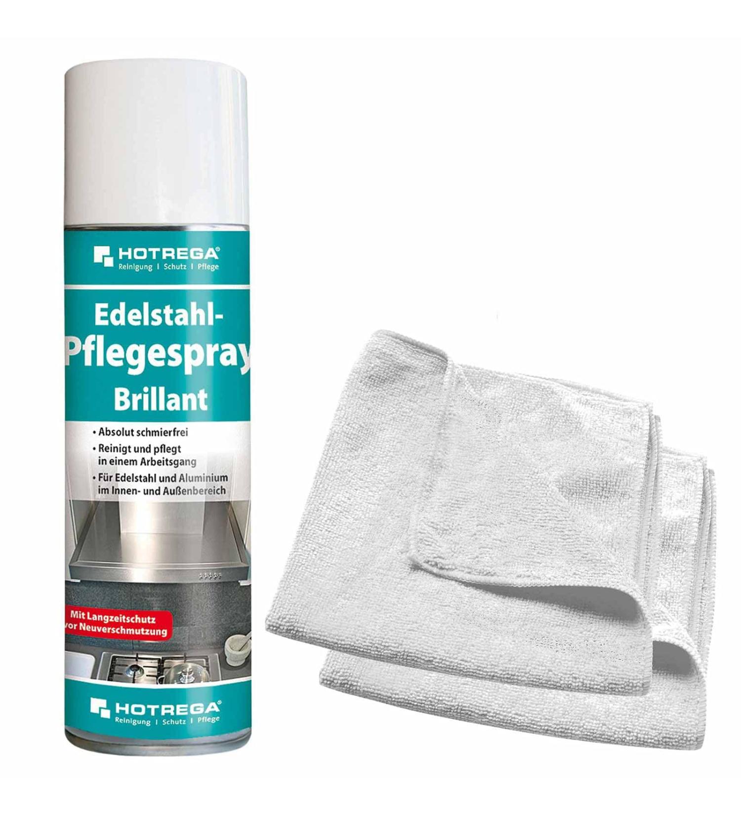 Hotrega Stainless Steel Care Spray | Premium Cleaner & Care Kit (500ml + 2 Microfiber Cloths) - Shine & Protect Your Stainless Steel - Buy Online on GoSupps.com