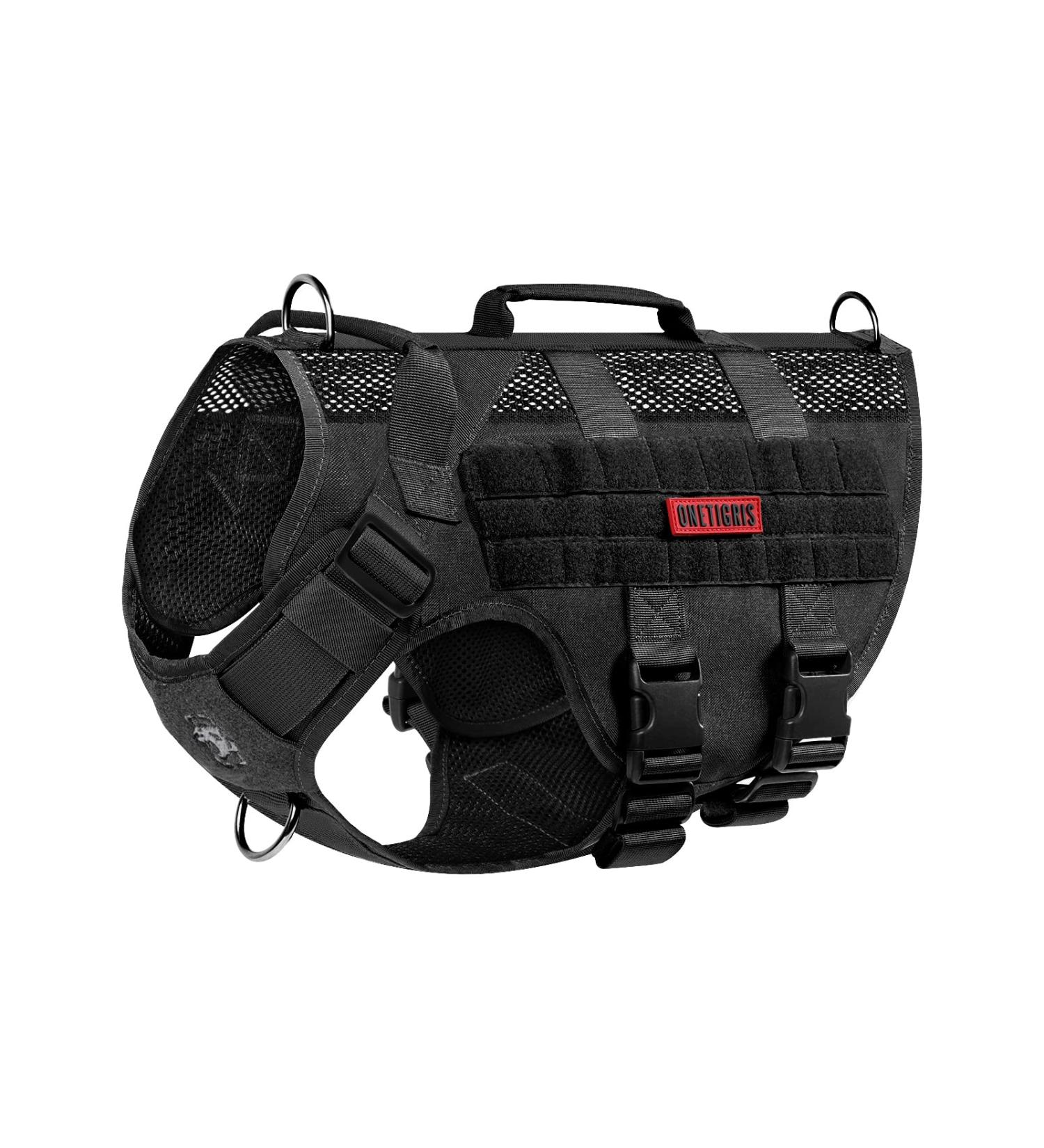 Oneigris No-Pull Dog Harness - Adjustable Ultra-Breathable Mesh Vest for Large/Medium Dogs with 2 Handles - Black XS (Neck: 28-43cm Breast: 38-56cm) - Buy Online on GoSupps.com