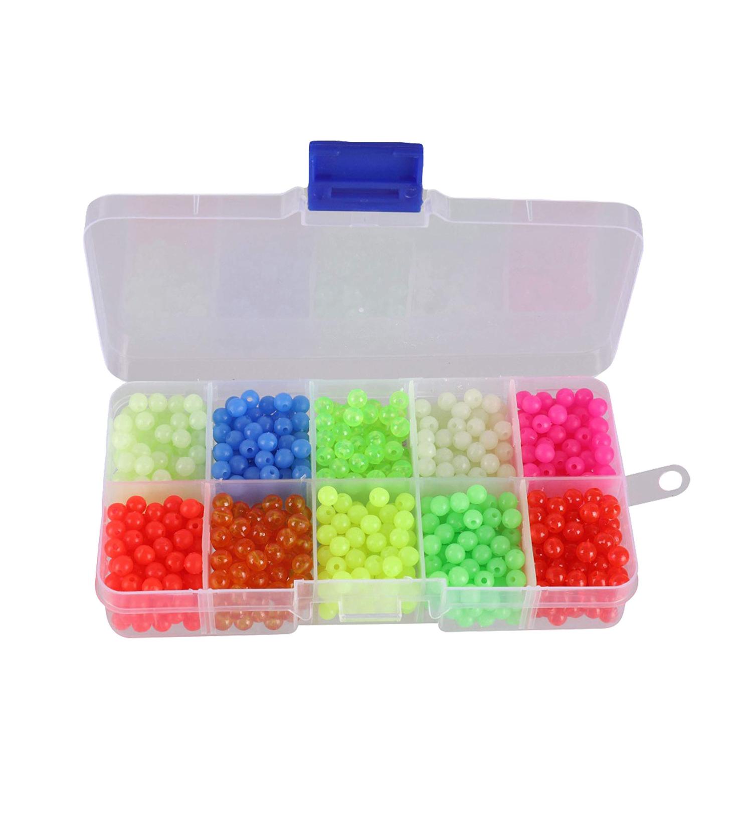 Facikono Fishing Beads Assorted Set - 1000pcs 5mm Round Glow Beads - Fishing Lure Tackle 10 Colors - Buy Online on GoSupps.com