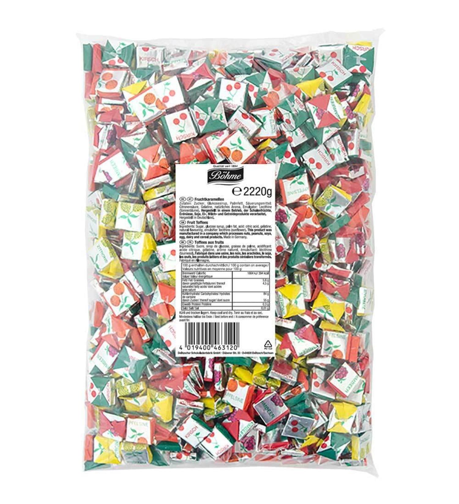 B hme Fruit Caramels 2220g (approx. 1000 pcs.) Fruit Caramels