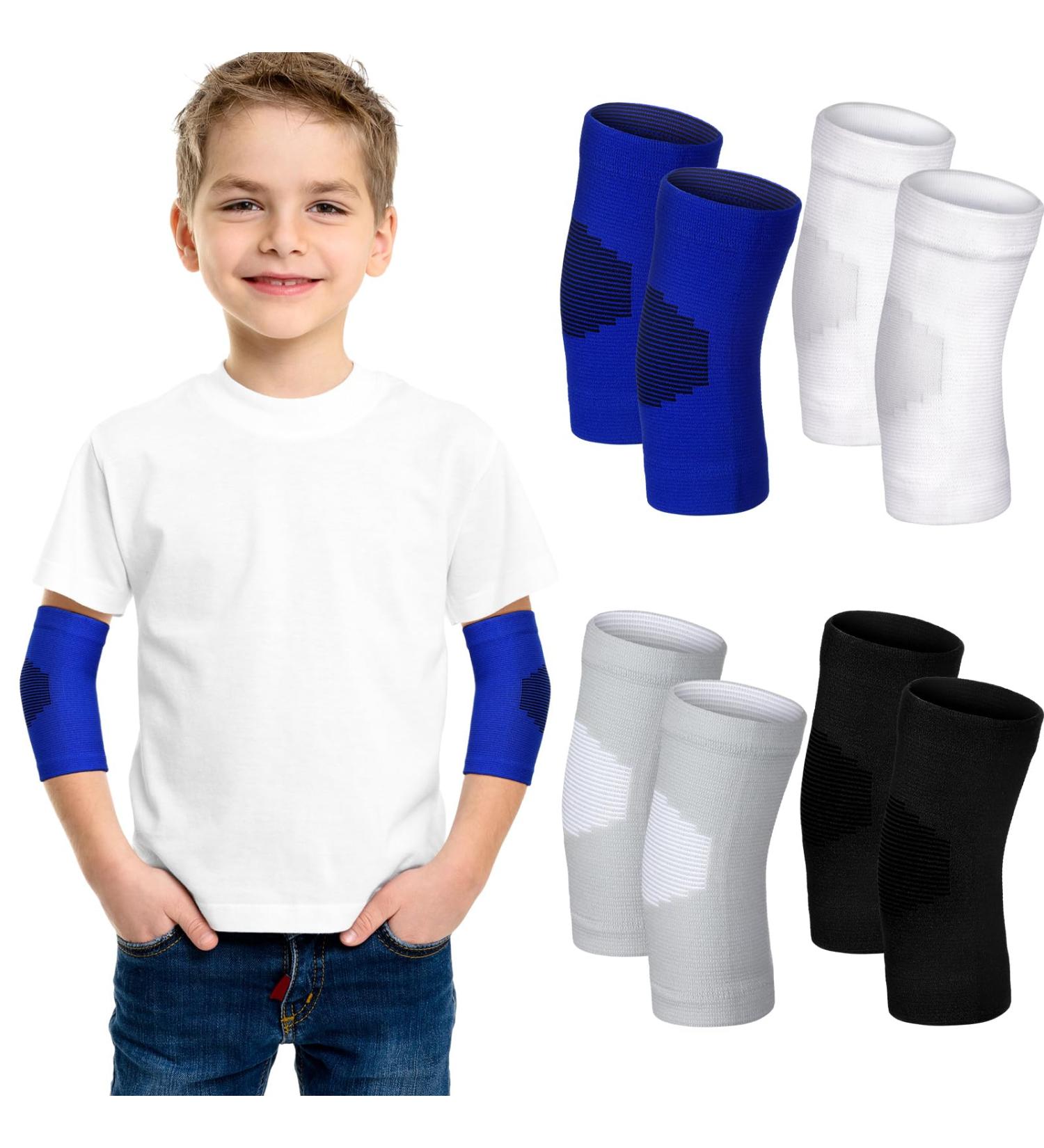 Lenwen 4 Pairs Kids Elbow Brace - Compression Arm Sleeves for Boys & Girls | Elbow Protectors for Basketball Volleyball Tennis Cycling | Youth Sports Gear (L - Buy Online on GoSupps.com