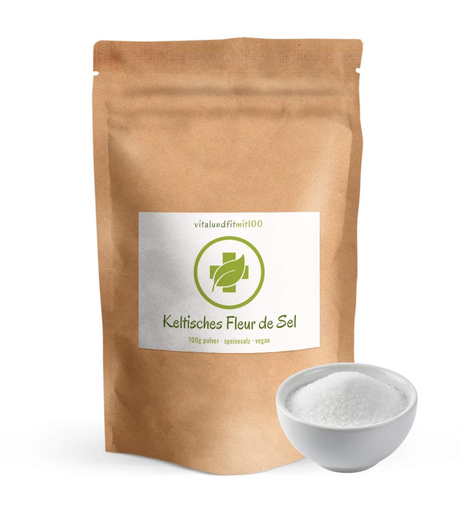 Celtic Fleur de Sel Sea Salt - 100g | Hand-Picked & All-Natural | Vegan No Additives - From Brittany - Buy Online on GoSupps.com