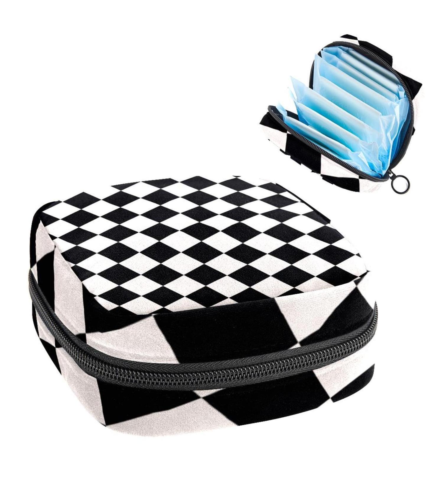 GIAPB Checkerboard Pattern Period Bag | Sanitary Napkin Storage & Travel Makeup Pouch Color4716 - Buy Online on GoSupps.com