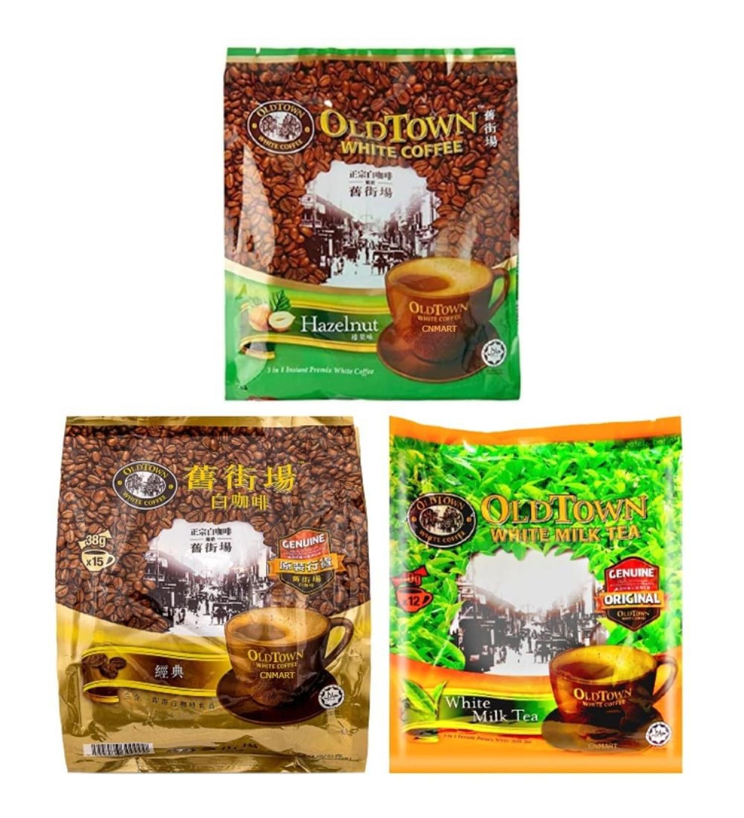 CNMART Malaysia Oldtown 3 in 1 White Coffee Hazelnut Classic and White Milk Tea 3 Flavours Assorted 15 Sachets (Pack of 3) - Buy Online on GoSupps.com