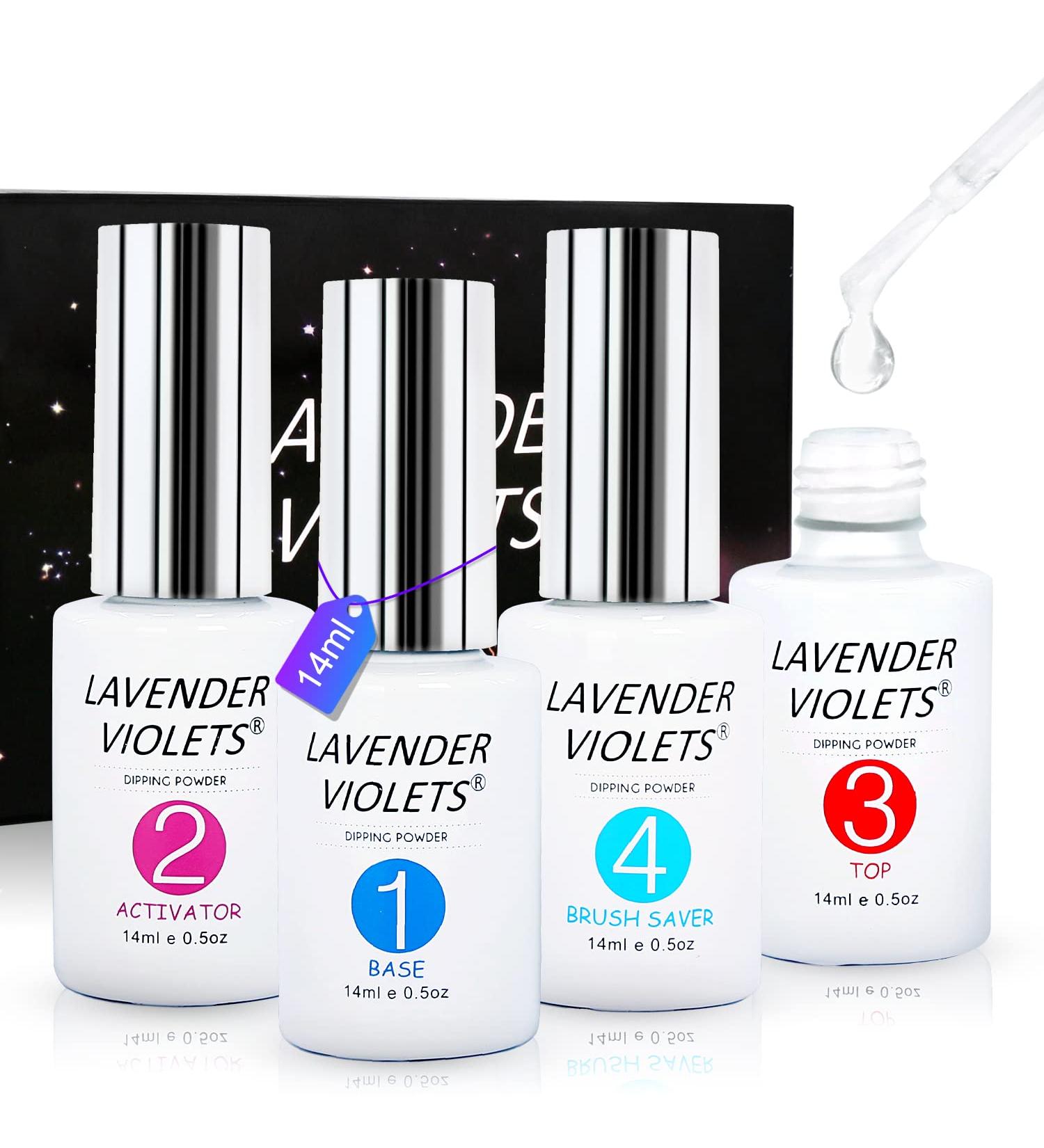 Buy Lavender Violets Dip Powder Liquid Set - Base Top Coat Activator & Brush Saver J705B - Best International Shipping - Buy Online on GoSupps.com