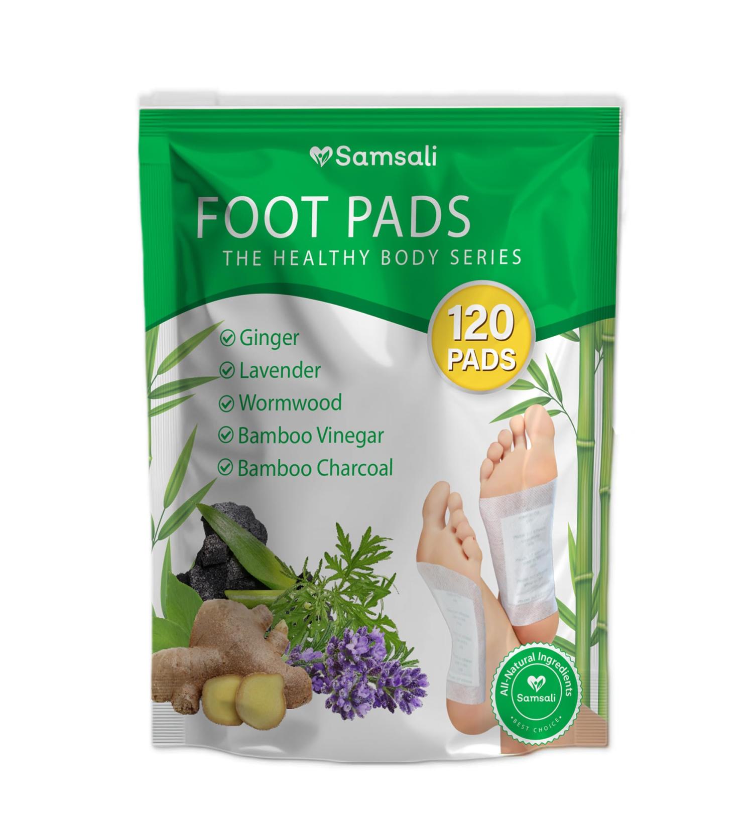 Ginger & Bamboo Vinegar Foot Pads: 120 Pack Natural Foot Pads with Bamboo Charcoal, Wormwood & Lavender for Adults and Elderly, Soothing Overnight Sleep Care 120 Pads - Buy Online on GoSupps.com