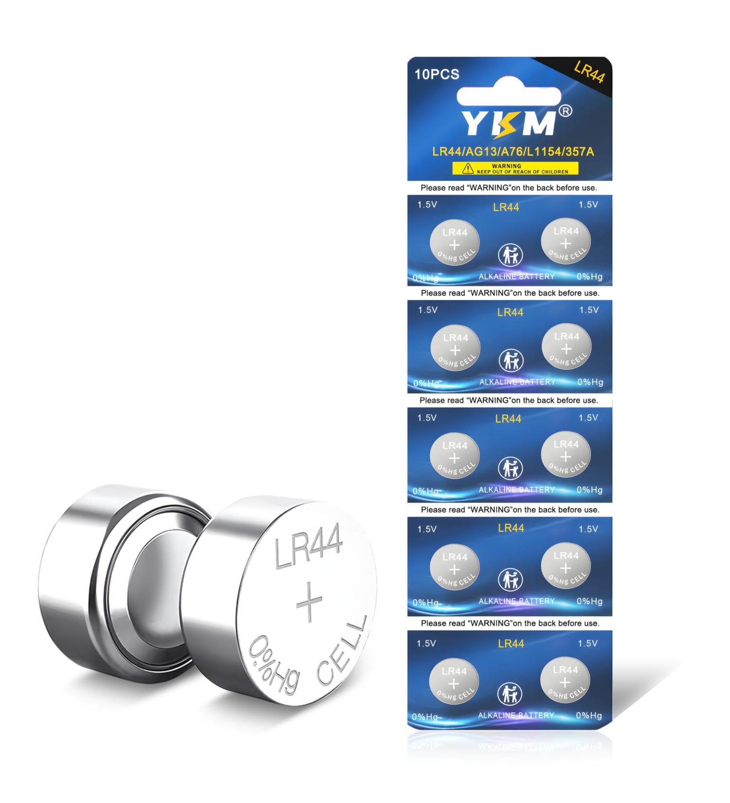 YKM LR44 Batteries 10 Pack - AG13 L1154f A76 357/303 Alkaline 1.5V for Digital Calipers & Watches | International Shipping - Buy Online on GoSupps.com