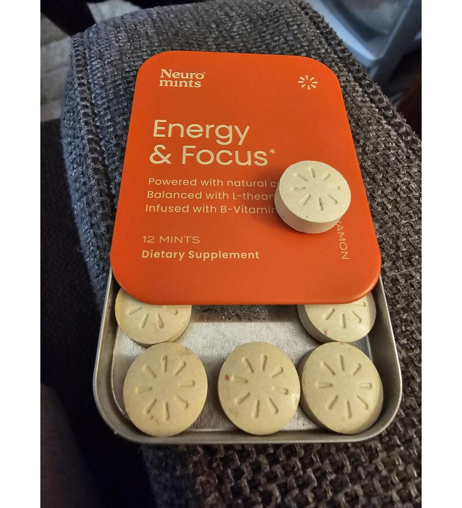 NeuroGum Energy Caffeine Mints (144 Pieces) - Sugar Free with L-theanine + Natural Caffeine + Vitamin B12 & B6 - Nootropic Energy & Focus Supplement for Women & Men - Keto & Vegan Cinnamon Flavor 12 Count (Pack of 12)