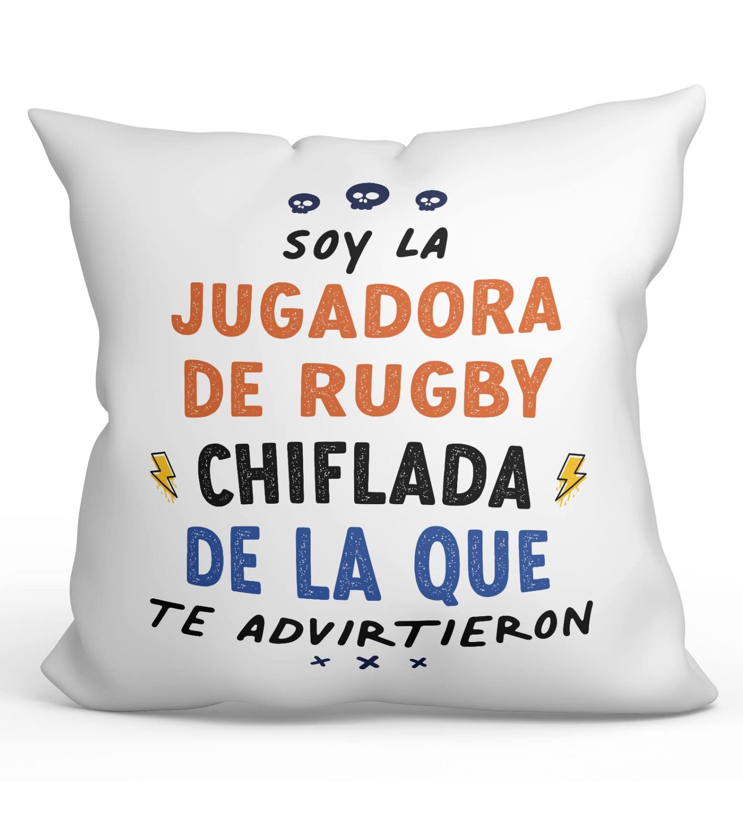 MUGFFINS RUGBY PLAYER woman Cushion Padding included - in Spanish - Todos te advirtieron - Funny gift - Pillow: cover and filling 15.7x15.7 inches Jugadora De Rugby - Buy Online on GoSupps.com