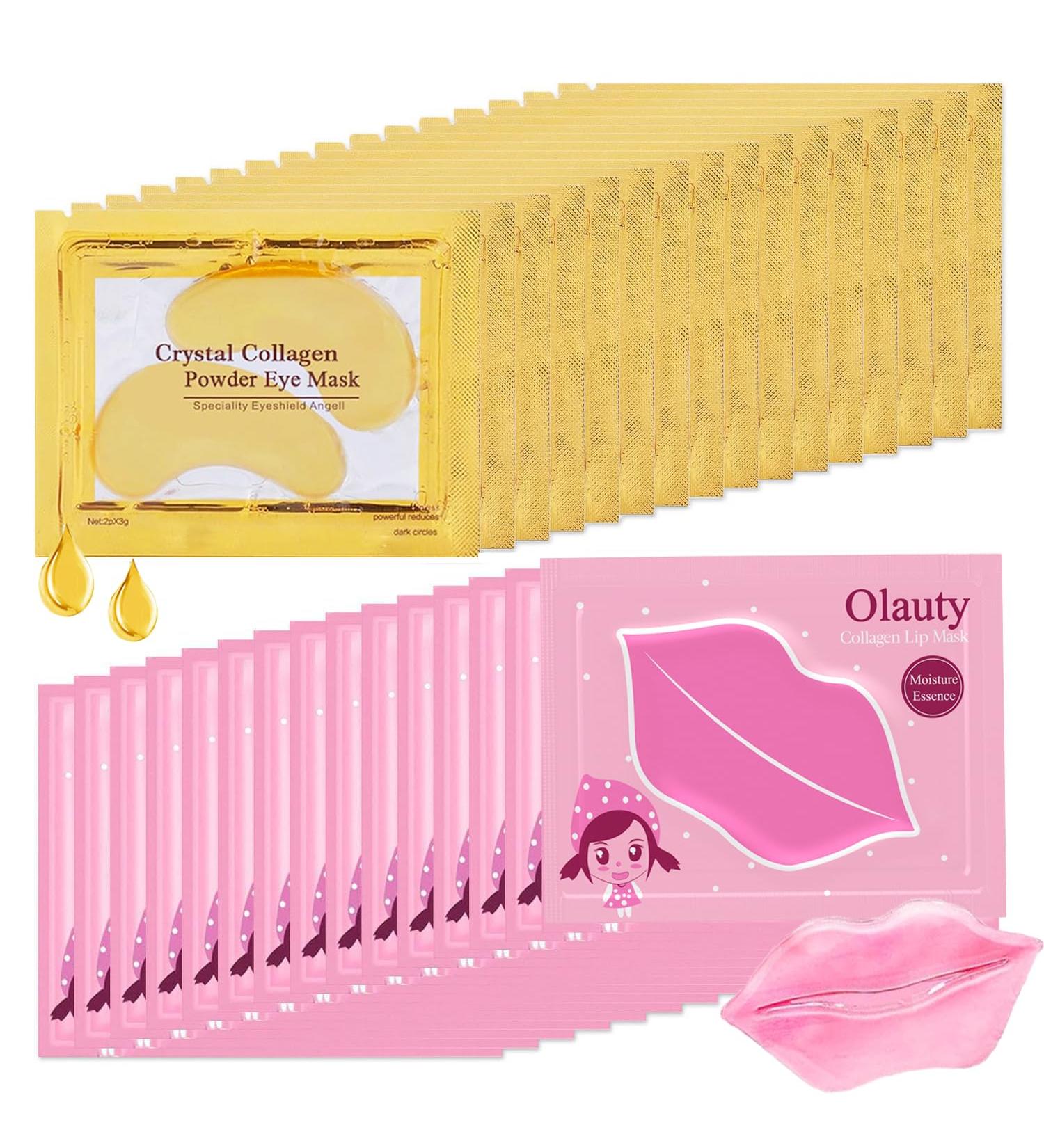 30 Pairs Collagen Crystal Lip Masks & 24K Gold Eye Masks Nourishing Under Eye Patches for Puffy Eyes Moisturizing & Reducing Fine Lines | Premium Lip & Eye Care - Buy Online on GoSupps.com