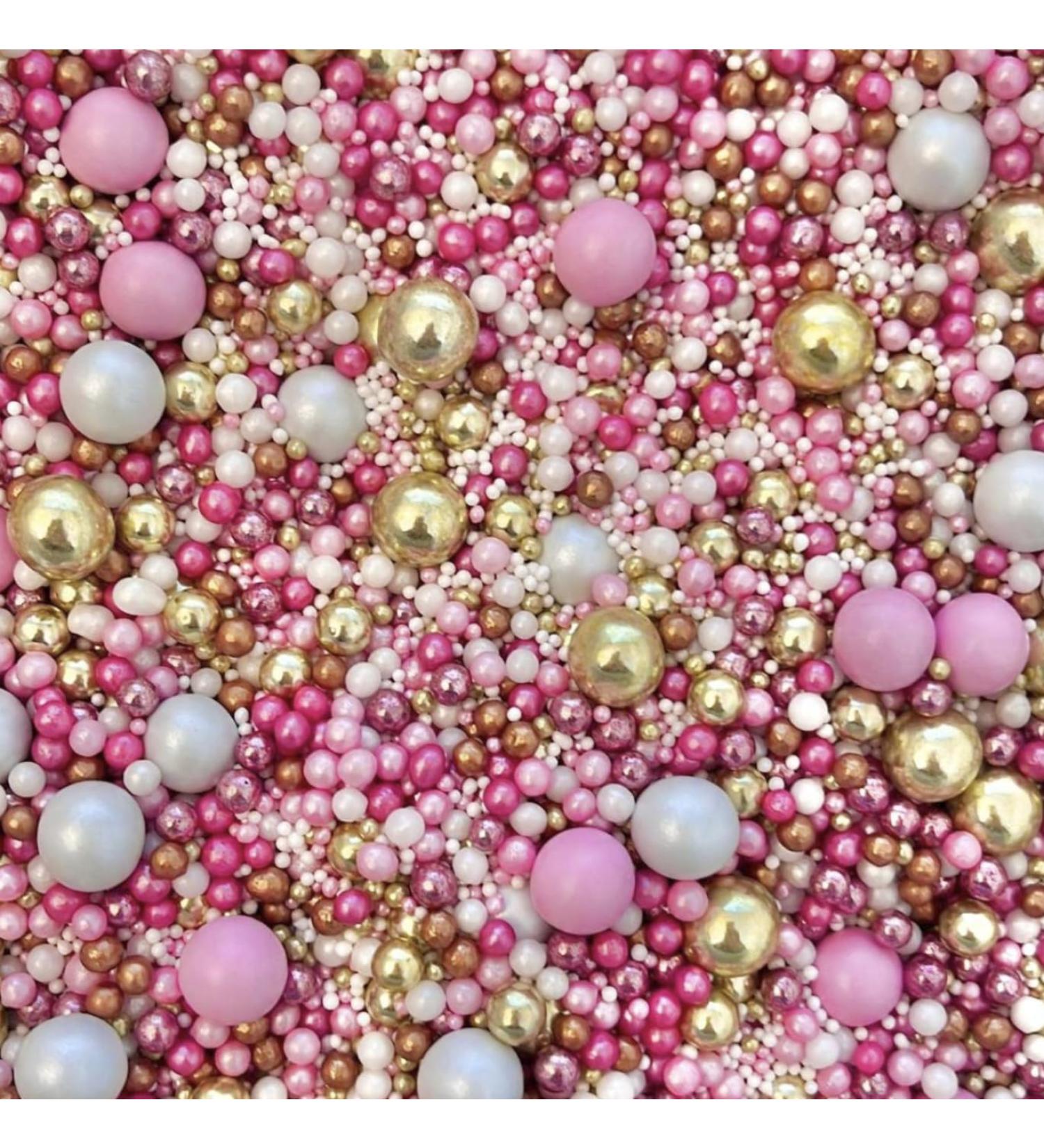 mothers day pink gold white sprinkles edible pearls chocolate balls cupcake cake toppers biscuits pearls decoration 100s 1000s bright hen party bridal baking PARTY GIRL