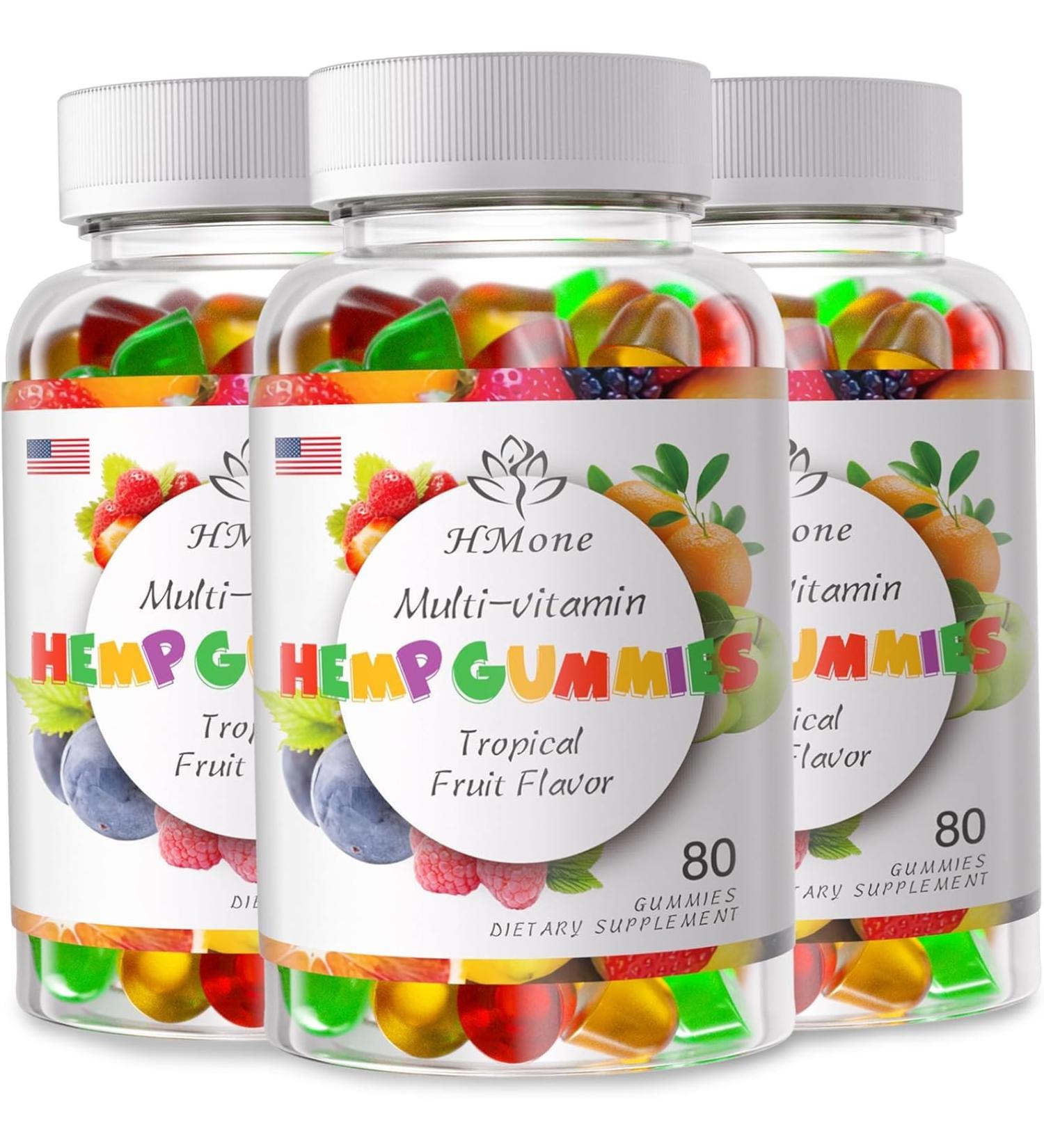 3 Packs Organic Hemp Gummies Extra Strengthen High Potency with Pure Hemp Oil Extract Vegan Edible Bear Candy - Non-GMO Vegan Low Sugar - Buy Online on GoSupps.com